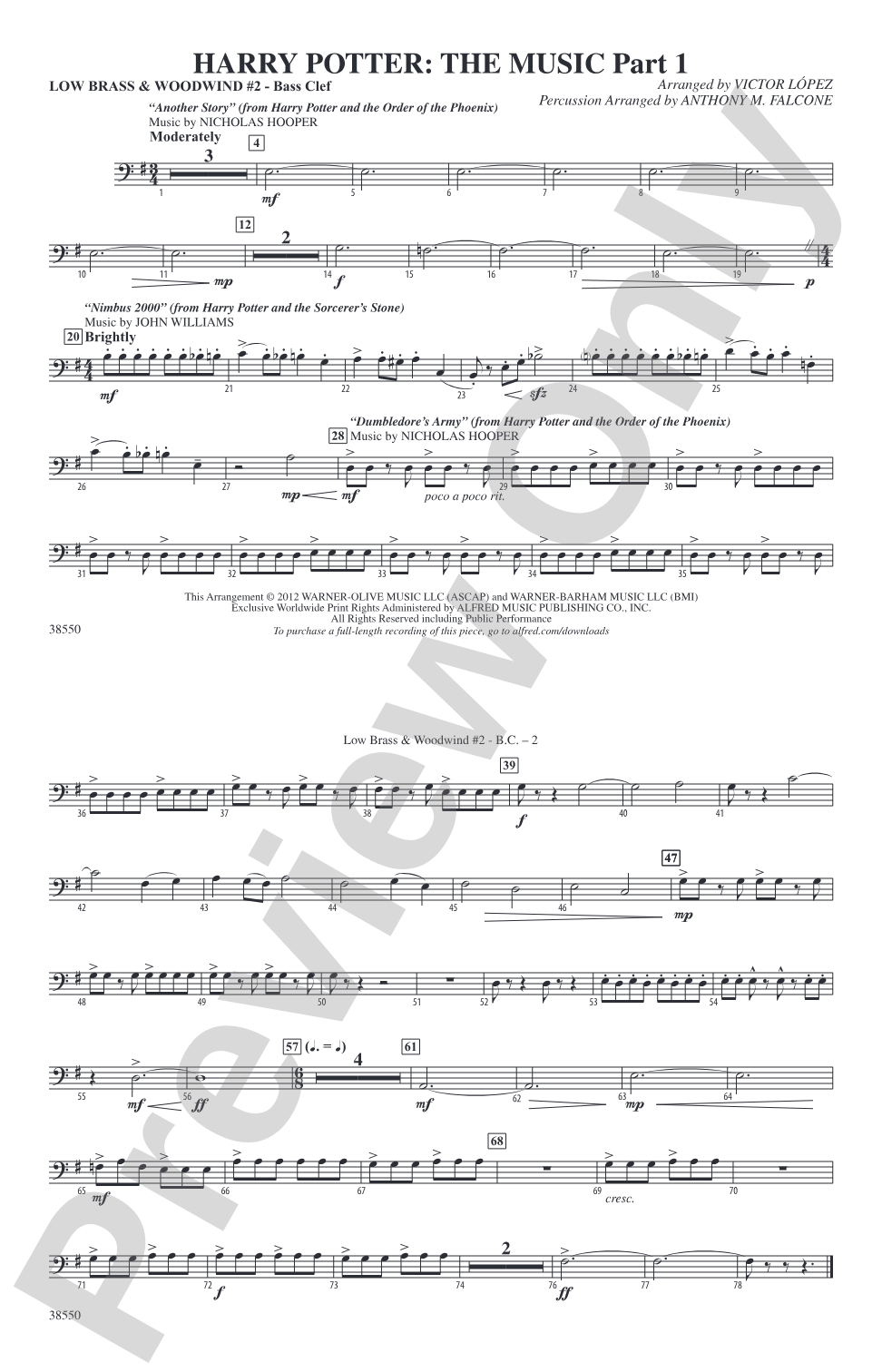 Harry Potter: The Music, Part 1: Low Brass & Woodwinds #2 - Bass Clef