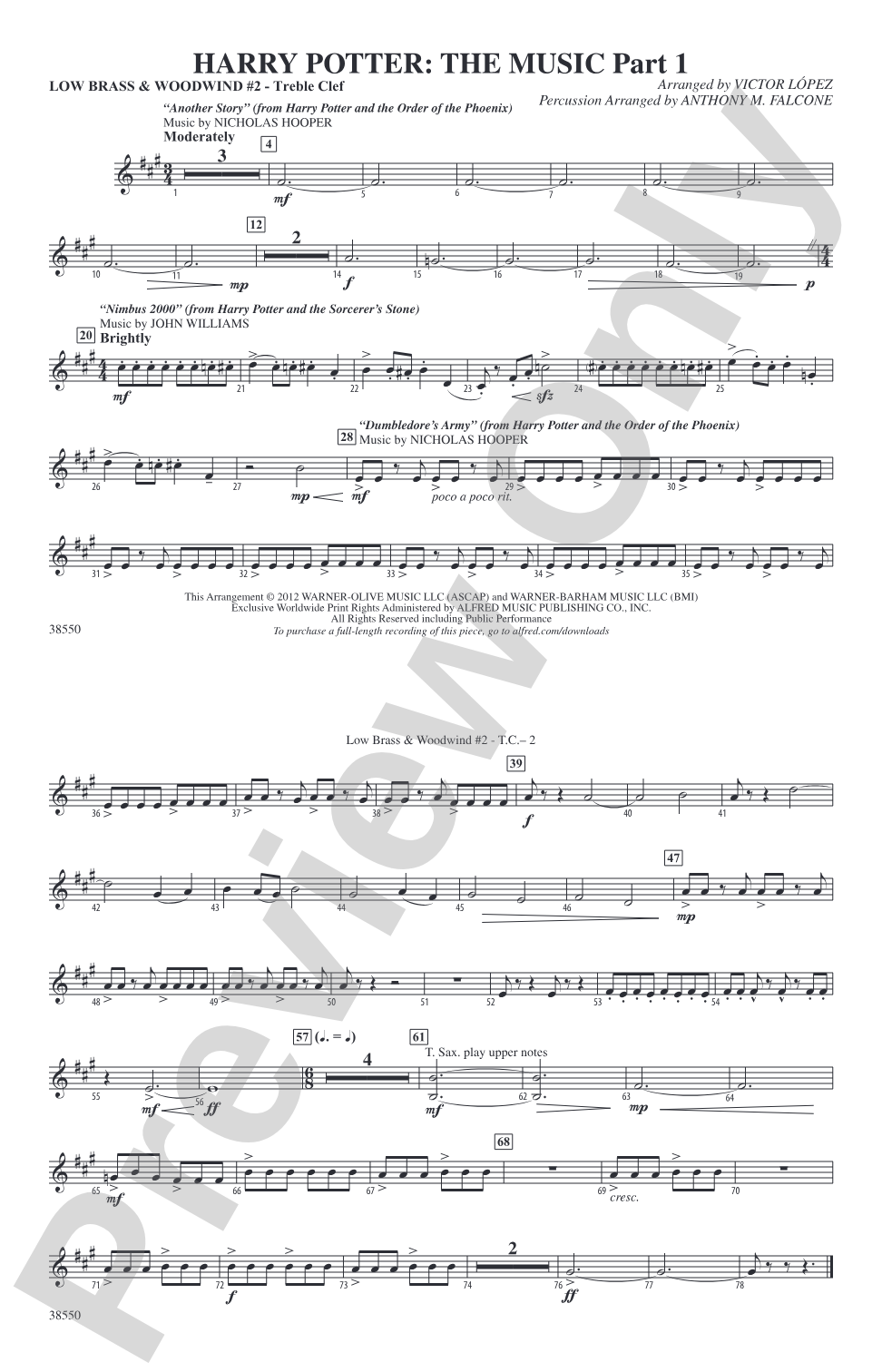 Harry Potter: The Music, Part 1: Low Brass & Woodwinds #2 - Treble Clef