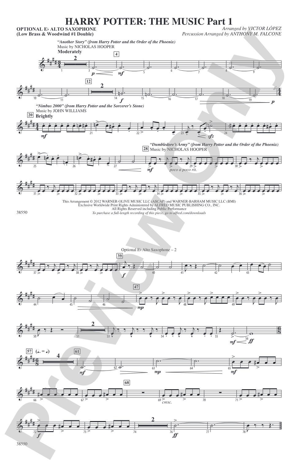 Harry Potter: The Music, Part 1: Optional Alto Sax