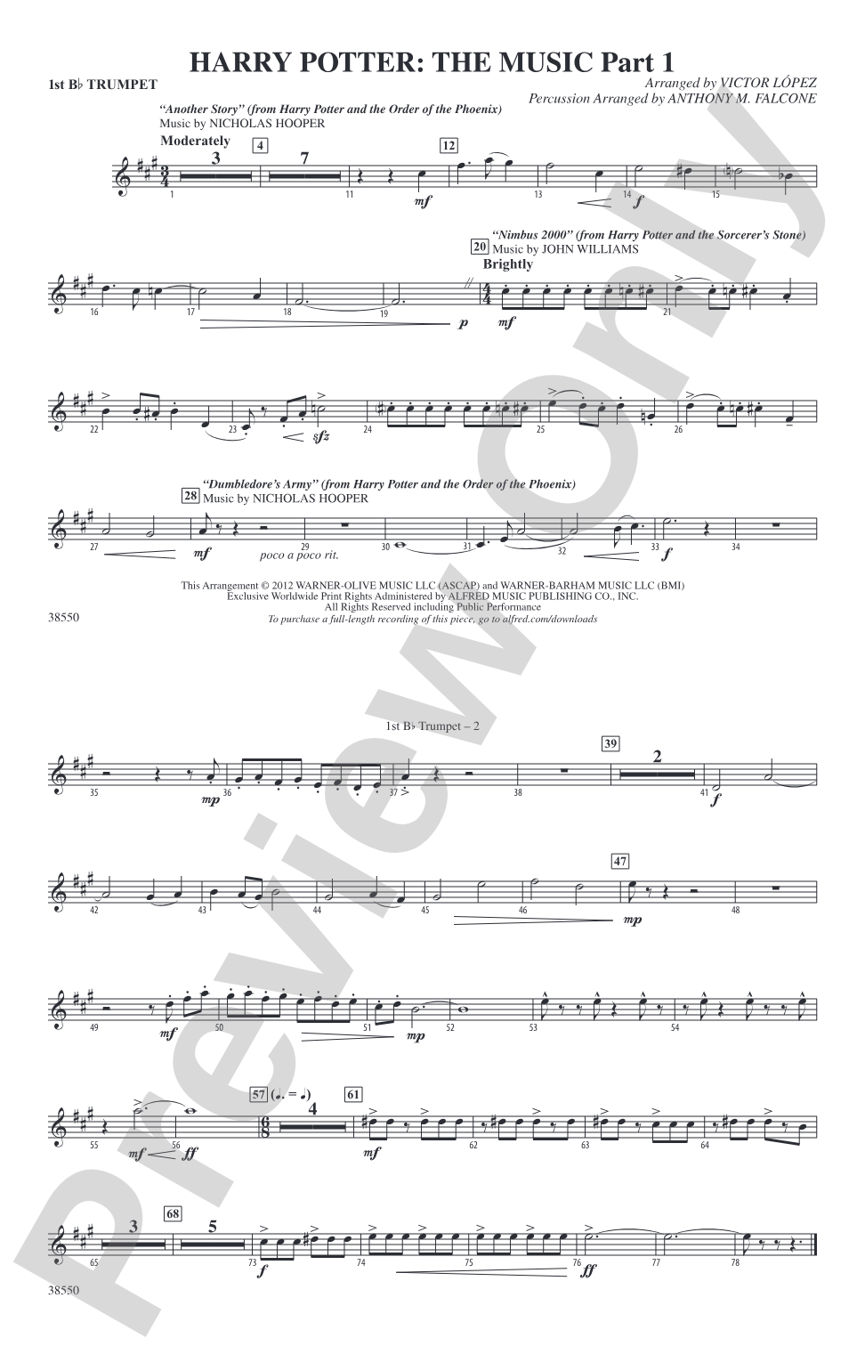 Harry Potter: The Music, Part 1: 1st B-flat Trumpet