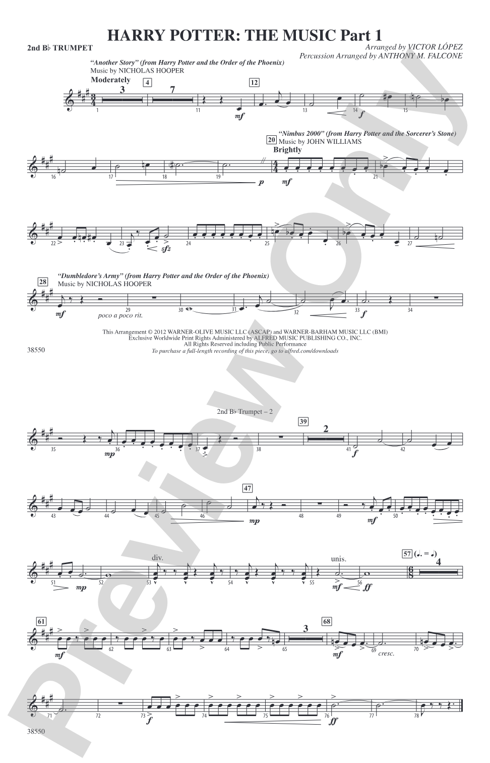 Harry Potter: The Music, Part 1: 2nd B-flat Trumpet