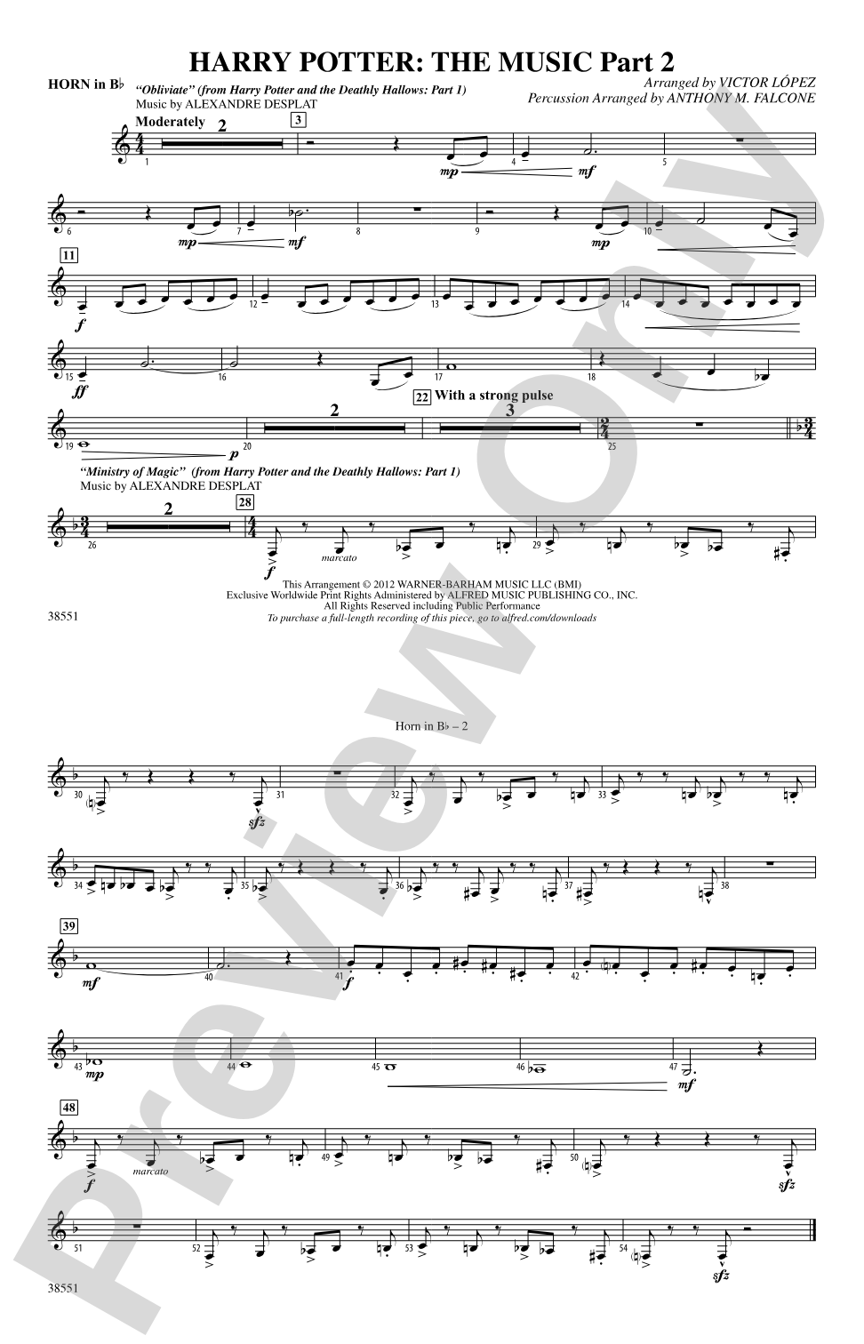 Harry Potter: The Music, Part 2: Horn in B flat