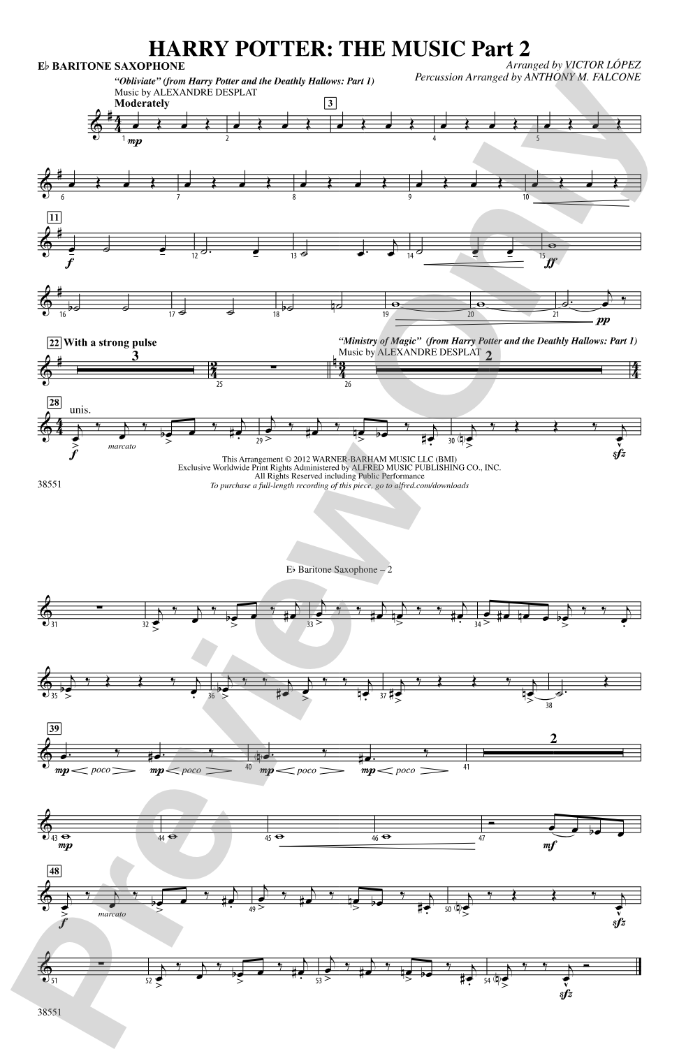 Harry Potter: The Music, Part 2: E-flat Baritone Saxophone