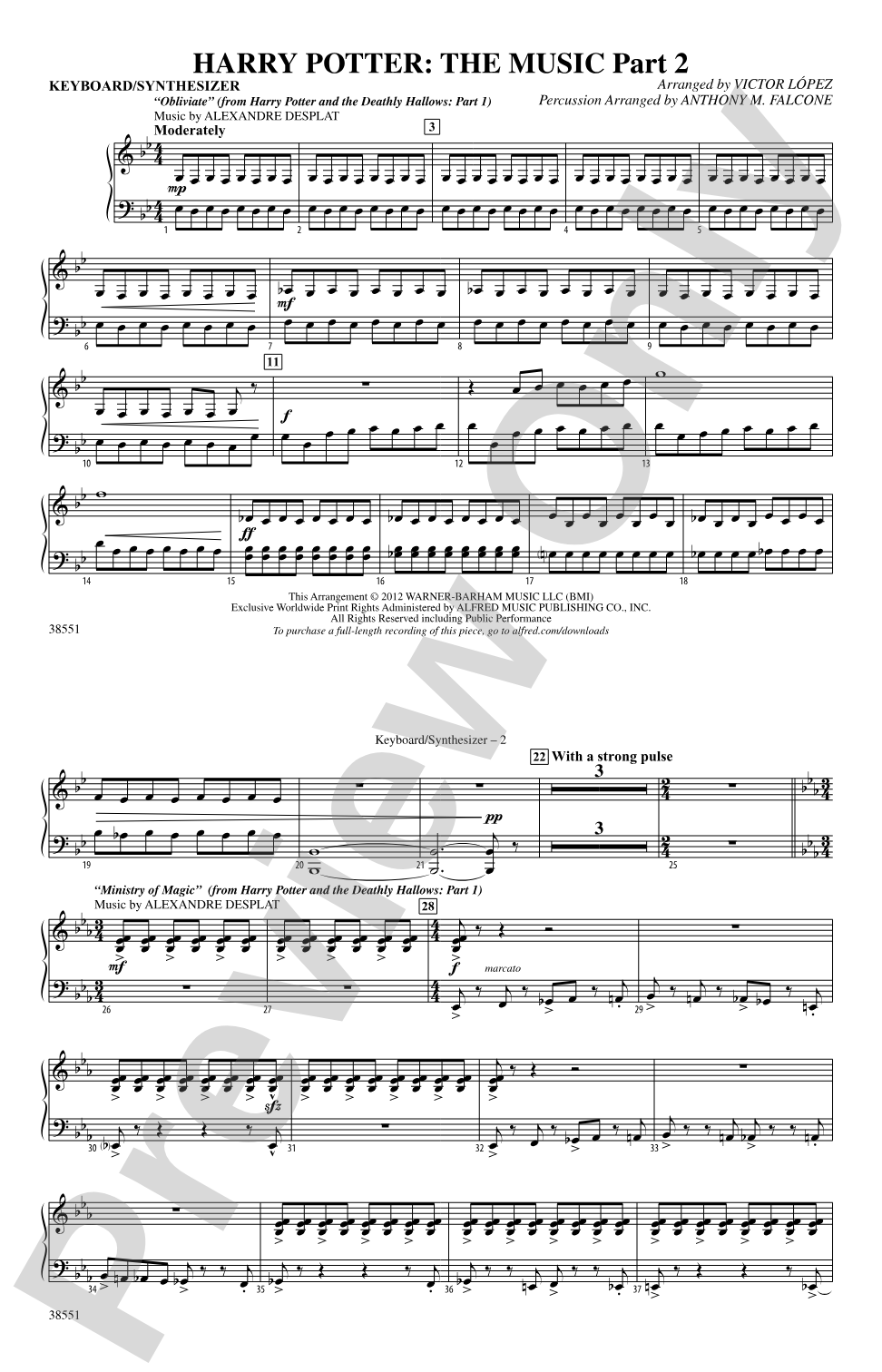 Harry Potter: The Music, Part 2: Keyboard/Synthesizer