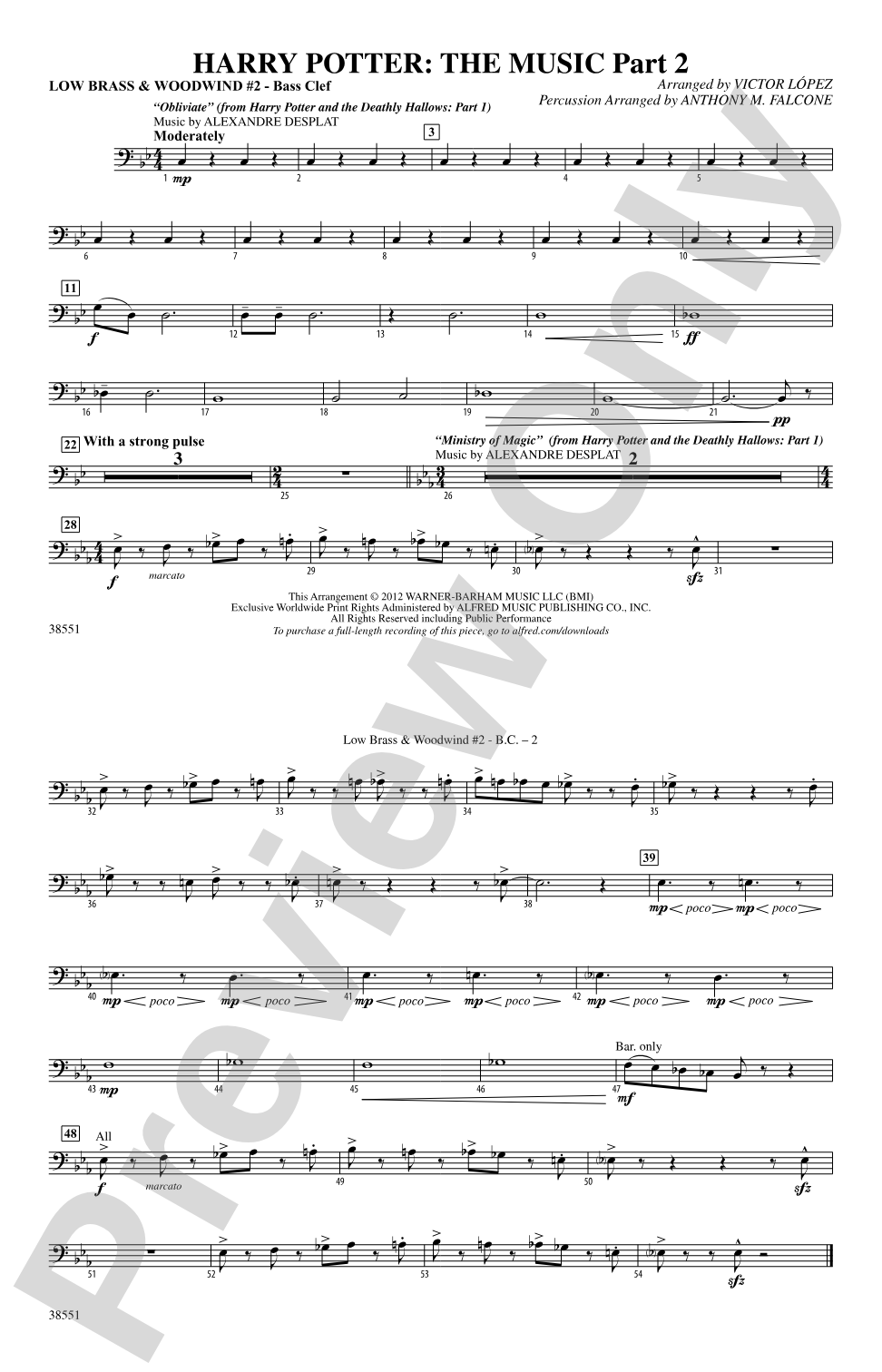 Harry Potter: The Music, Part 2: Low Brass & Woodwinds #2 - Bass Clef