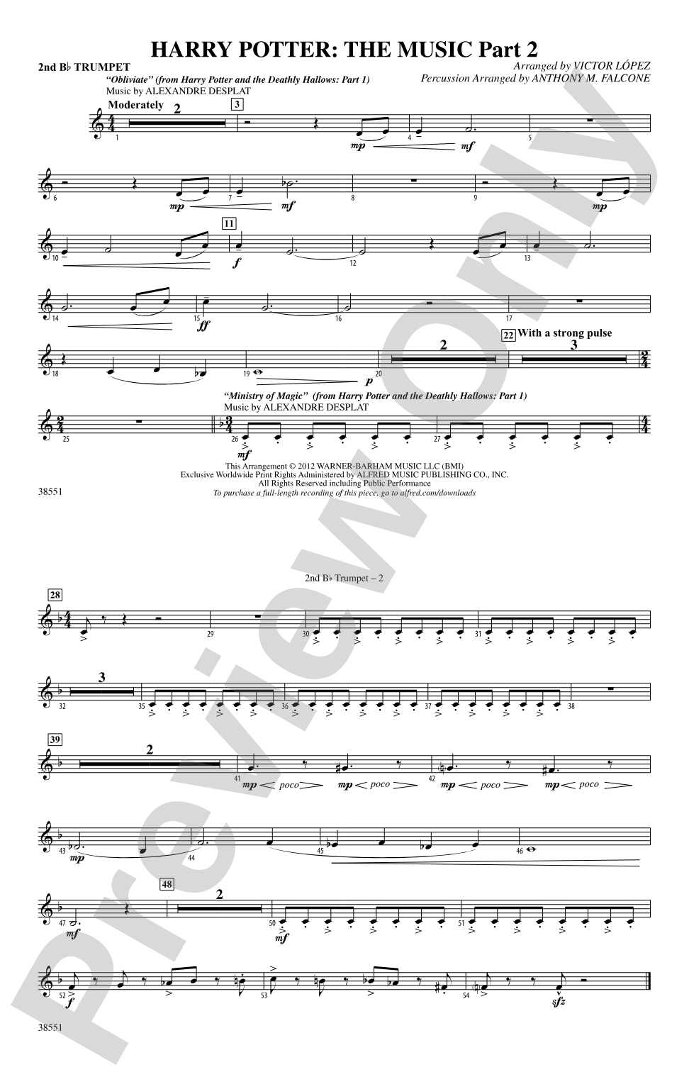 Harry Potter: The Music, Part 2: 2nd B-flat Trumpet