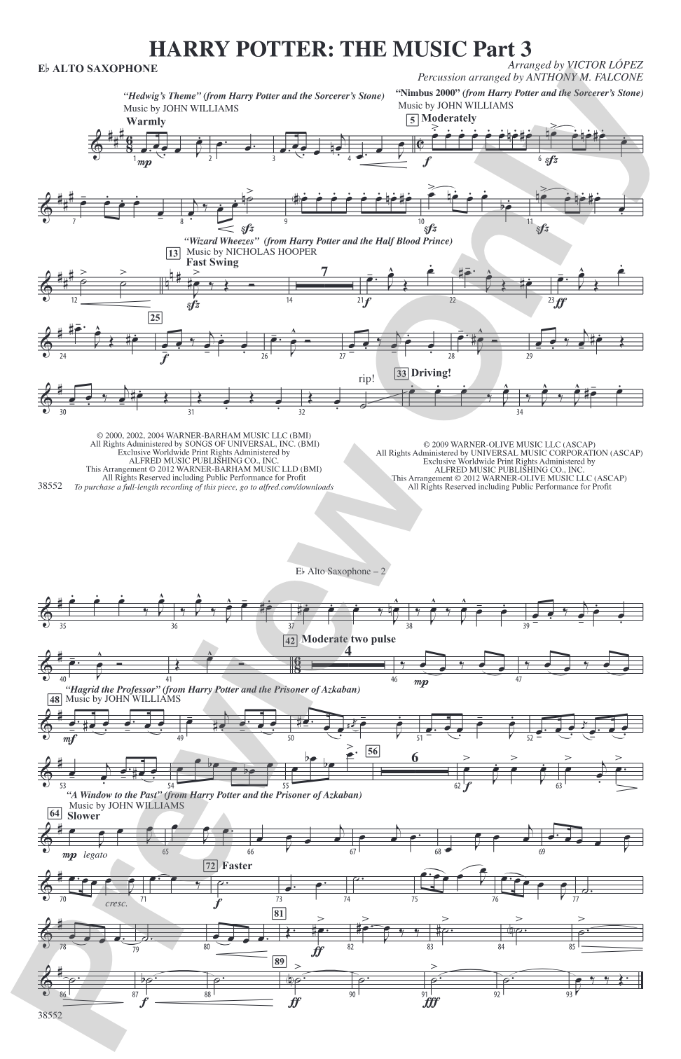 Harry Potter: The Music, Part 3: E-flat Alto Saxophone