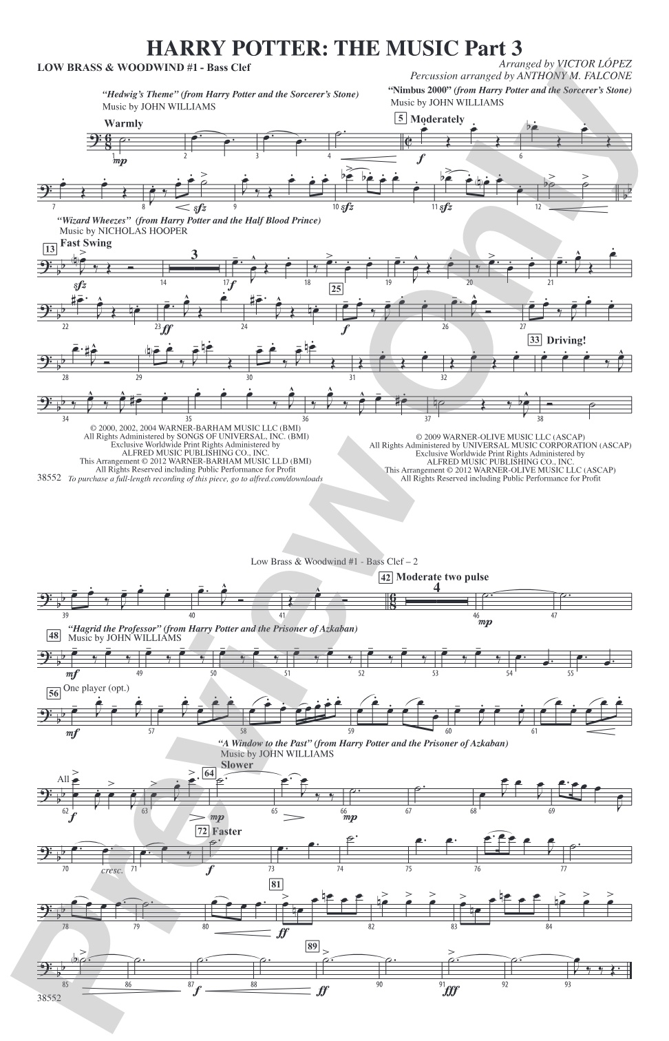 Harry Potter: The Music, Part 3: Low Brass & Woodwinds #1 - Bass Clef