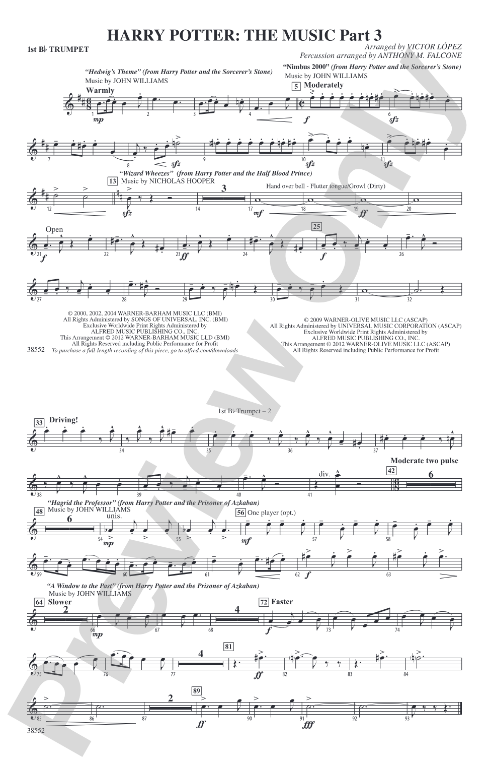 Harry Potter: The Music, Part 3: 1st B-flat Trumpet