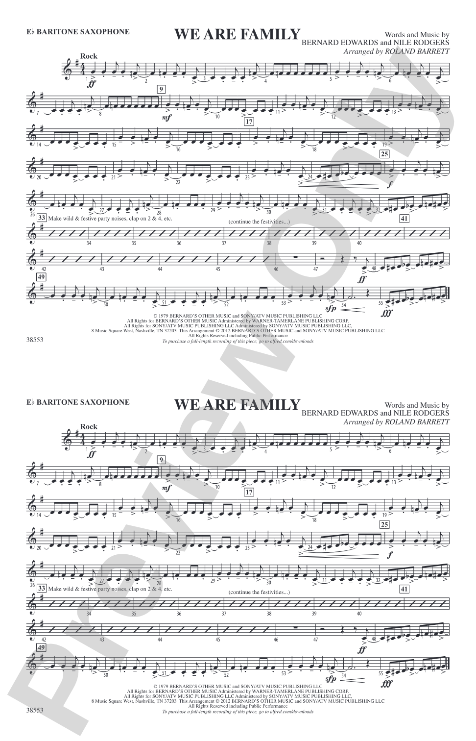 We Are Family: E-flat Baritone Saxophone