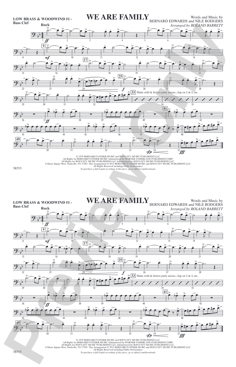 We Are Family: Low Brass & Woodwinds #1 - Bass Clef