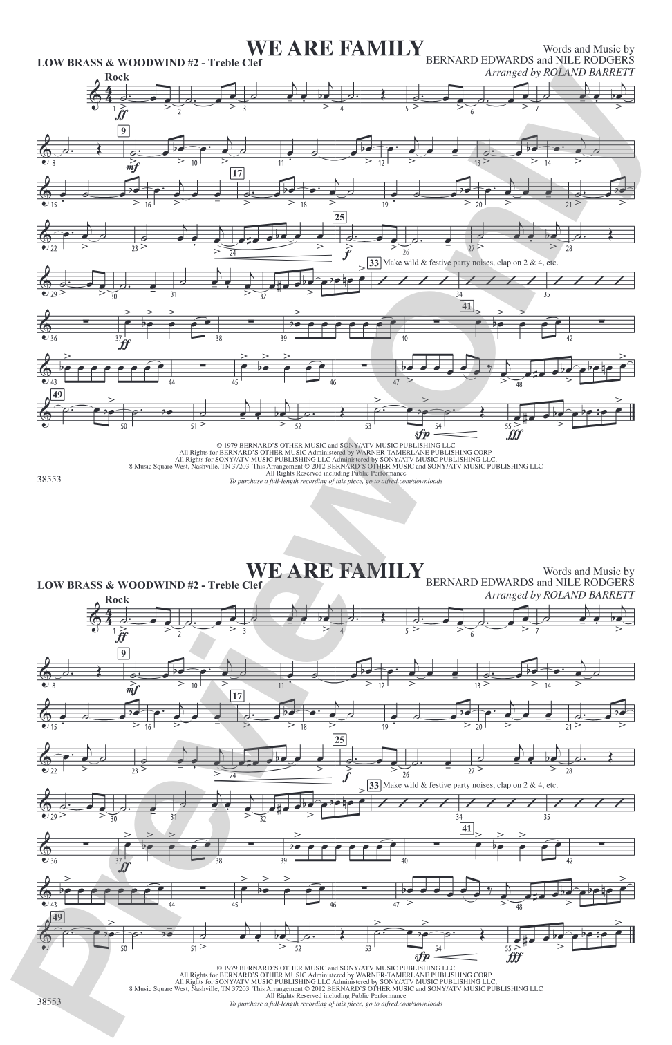 We Are Family: Low Brass & Woodwinds #2 - Treble Clef