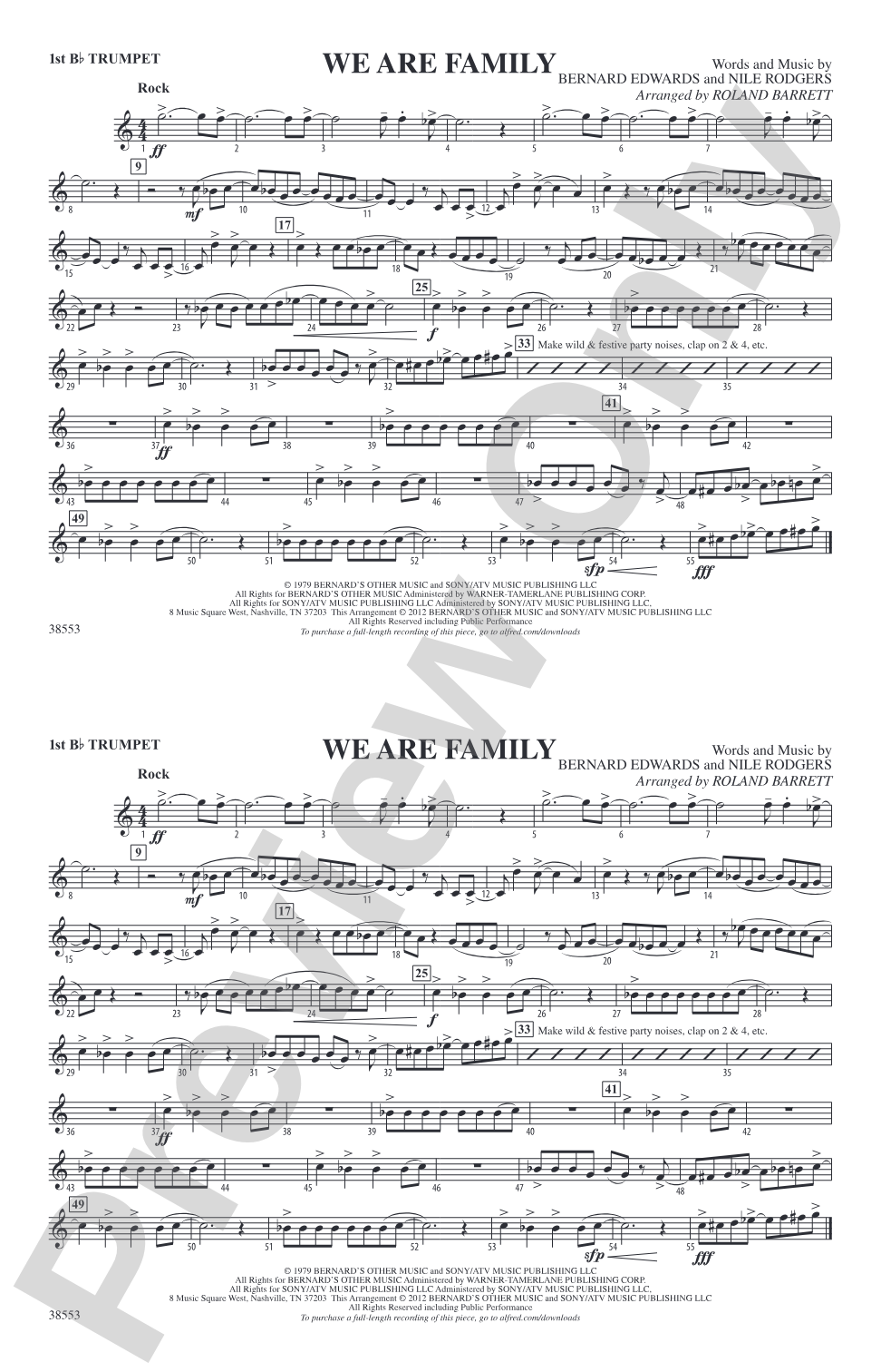We Are Family: 1st B-flat Trumpet