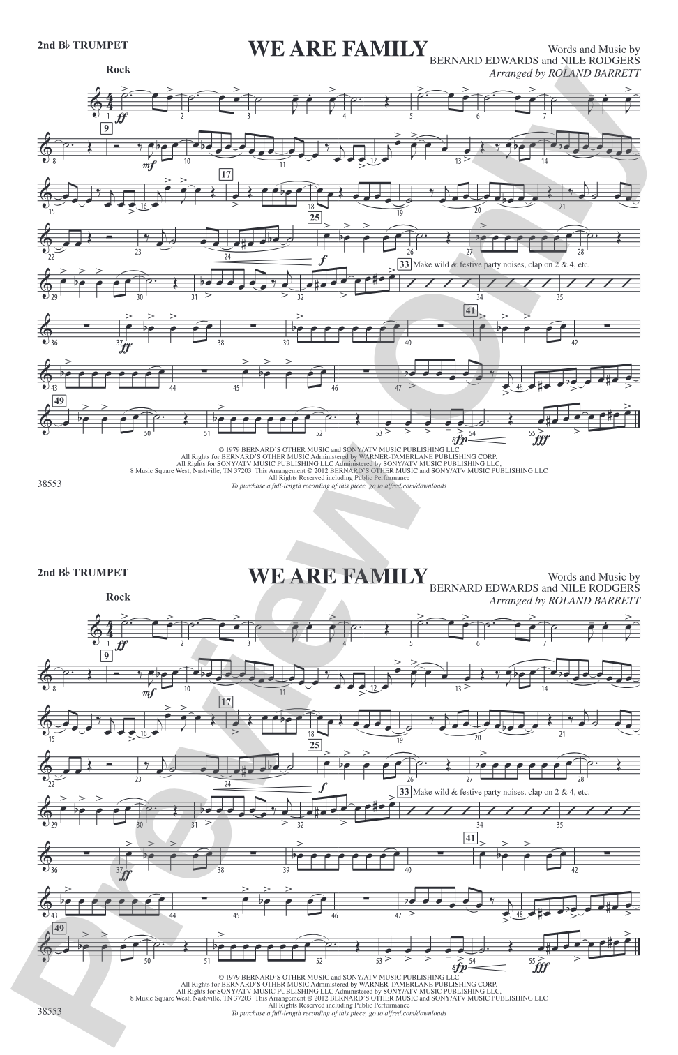 We Are Family: 2nd B-flat Trumpet