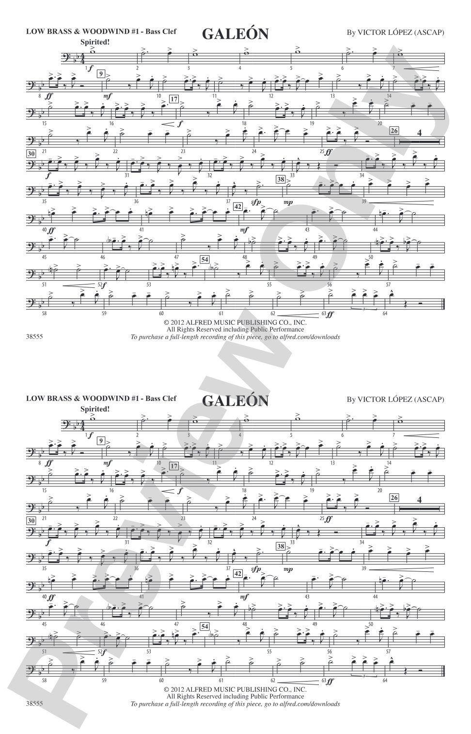 Galeón: Low Brass & Woodwinds #1 - Bass Clef