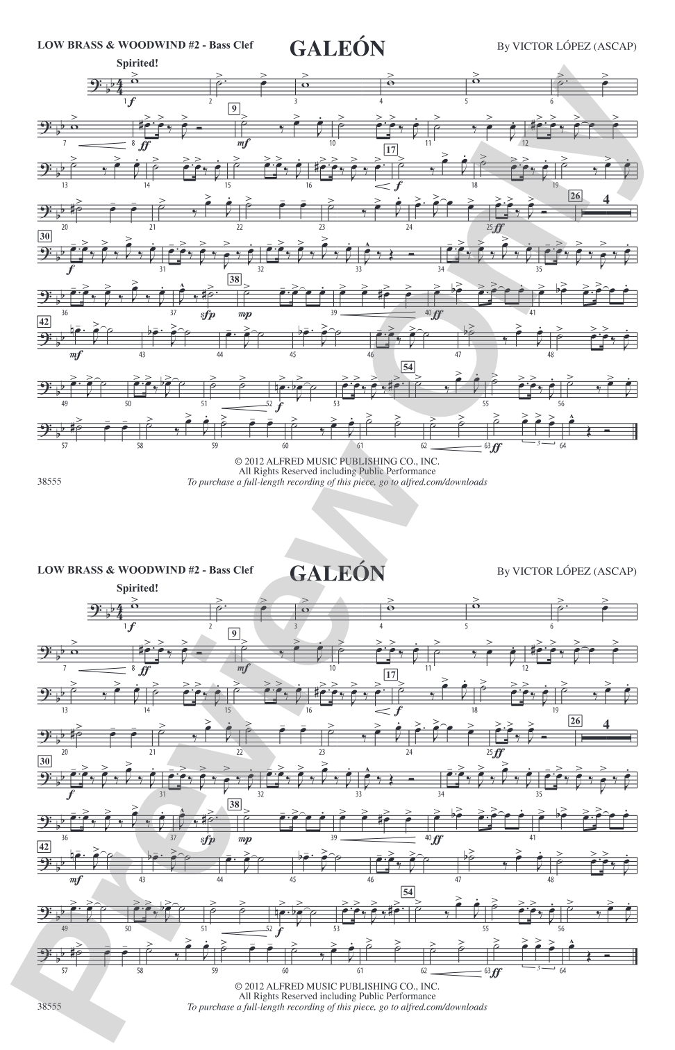 Galeón: Low Brass & Woodwinds #2 - Bass Clef
