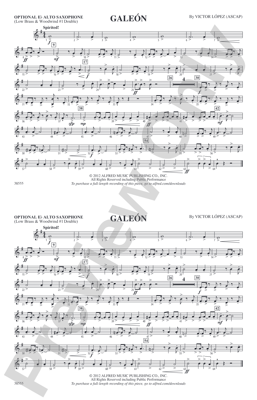 Galeón: Optional Alto Sax