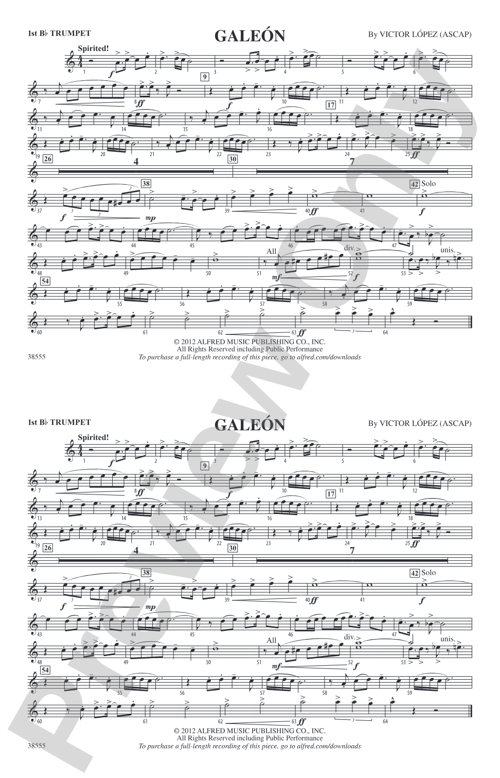 Galeón: 1st B-flat Trumpet