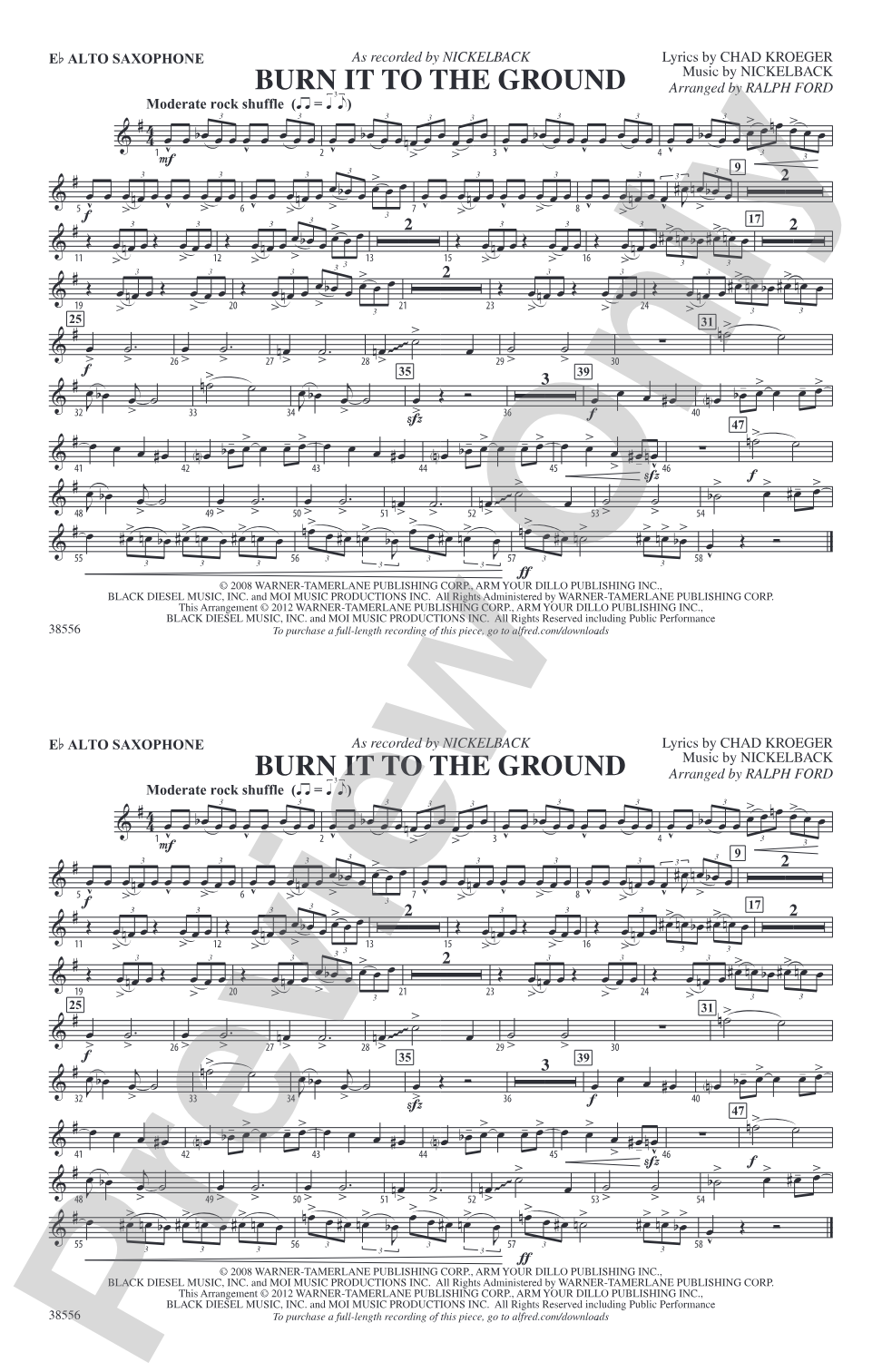 Burn It to the Ground: E-flat Alto Saxophone