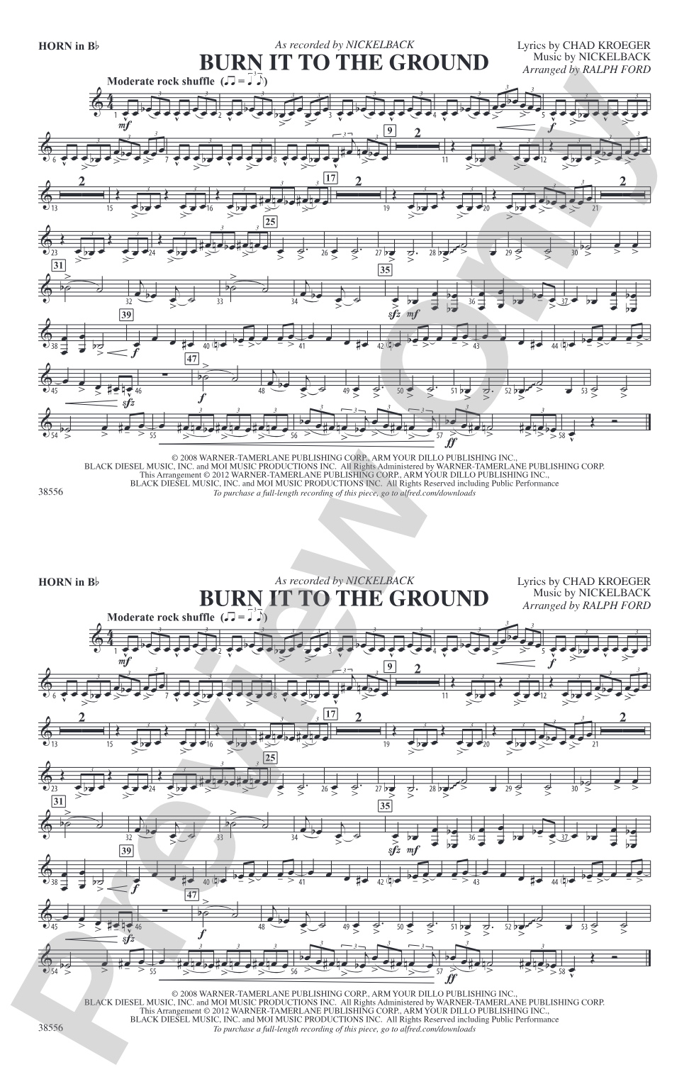 Burn It to the Ground: Horn in B flat