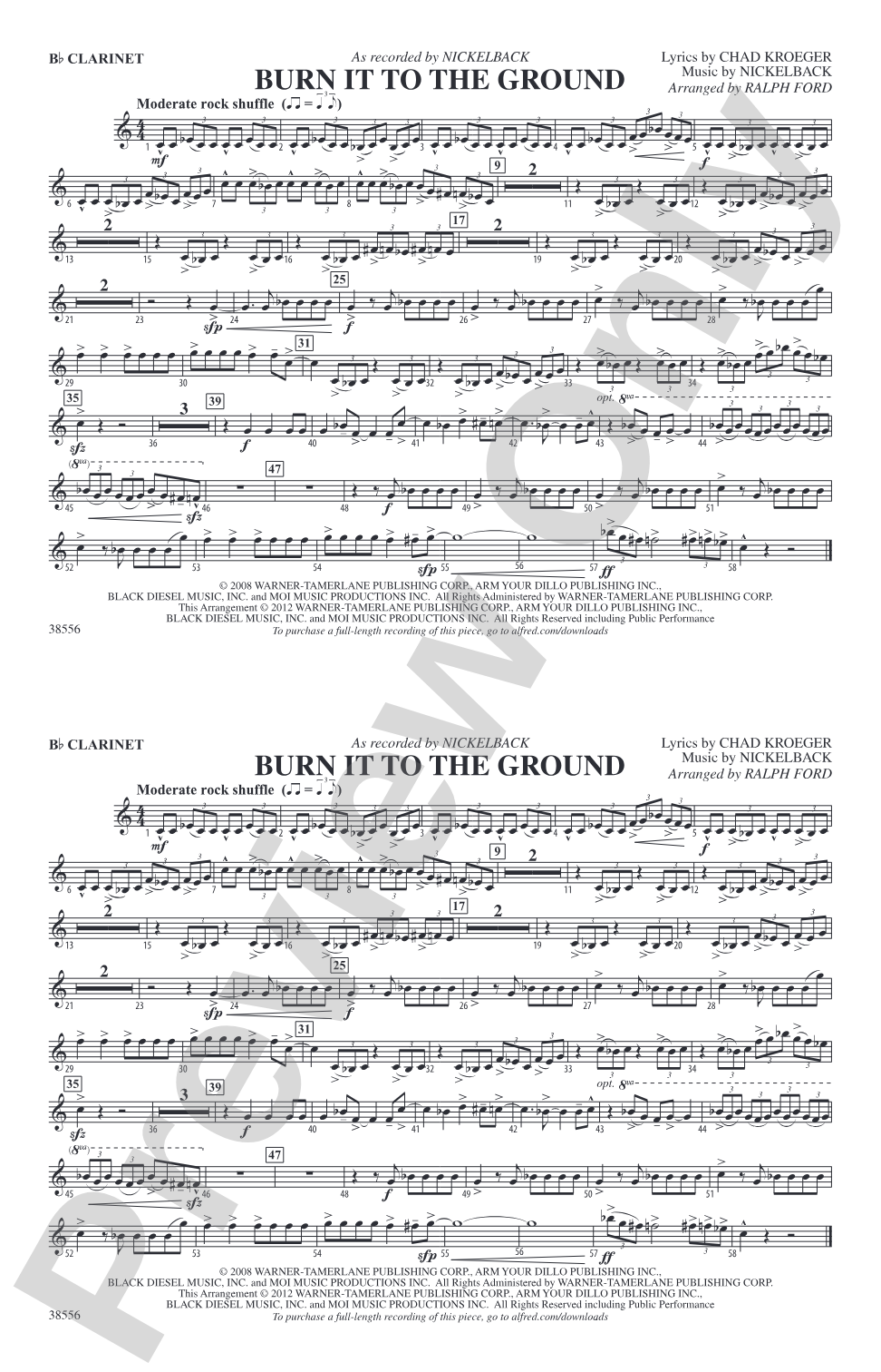 Burn It to the Ground: 1st B-flat Clarinet