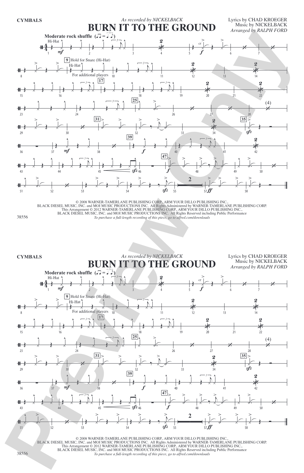 Burn It to the Ground: Cymbals