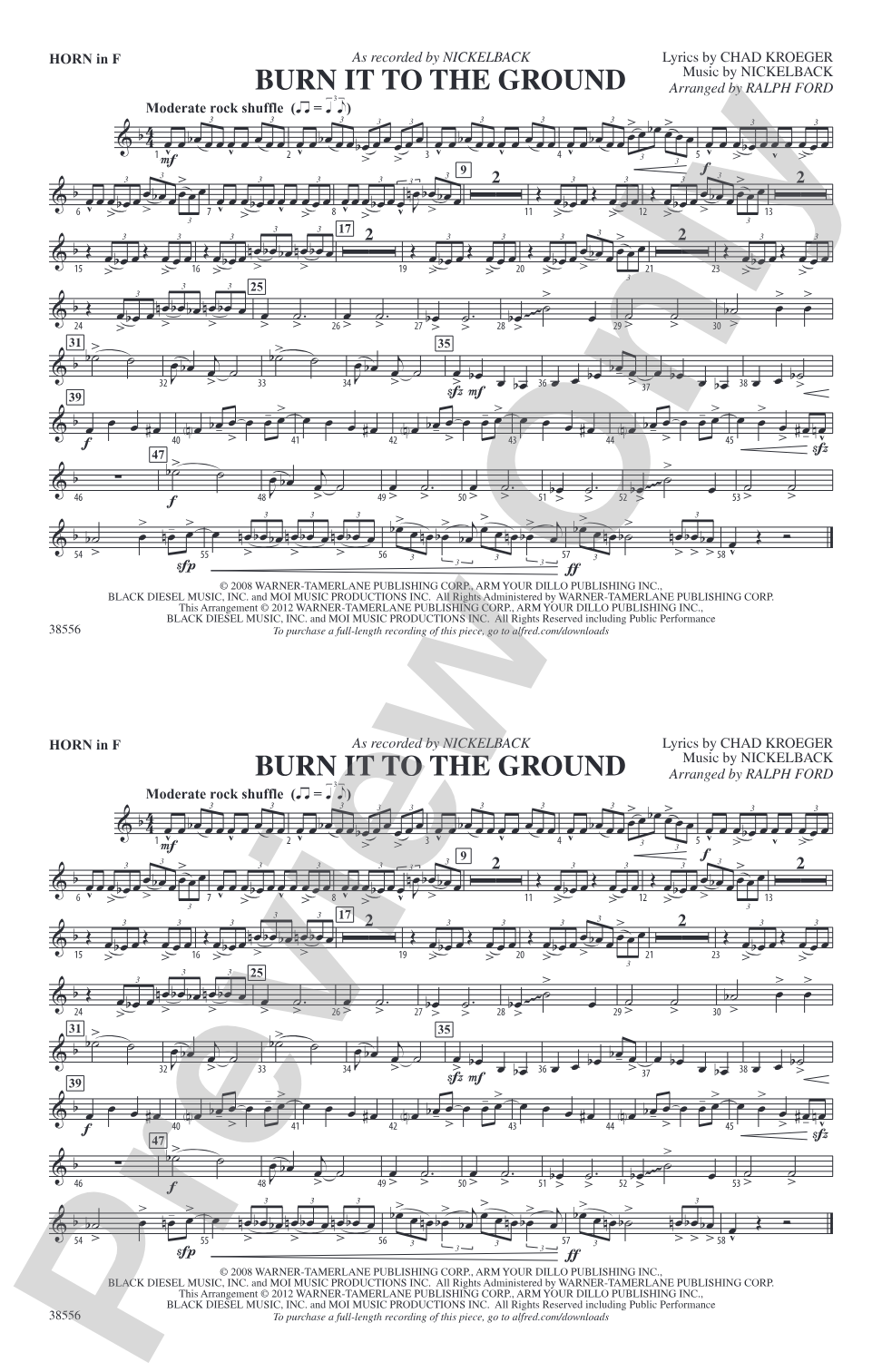Burn It to the Ground: 1st F Horn