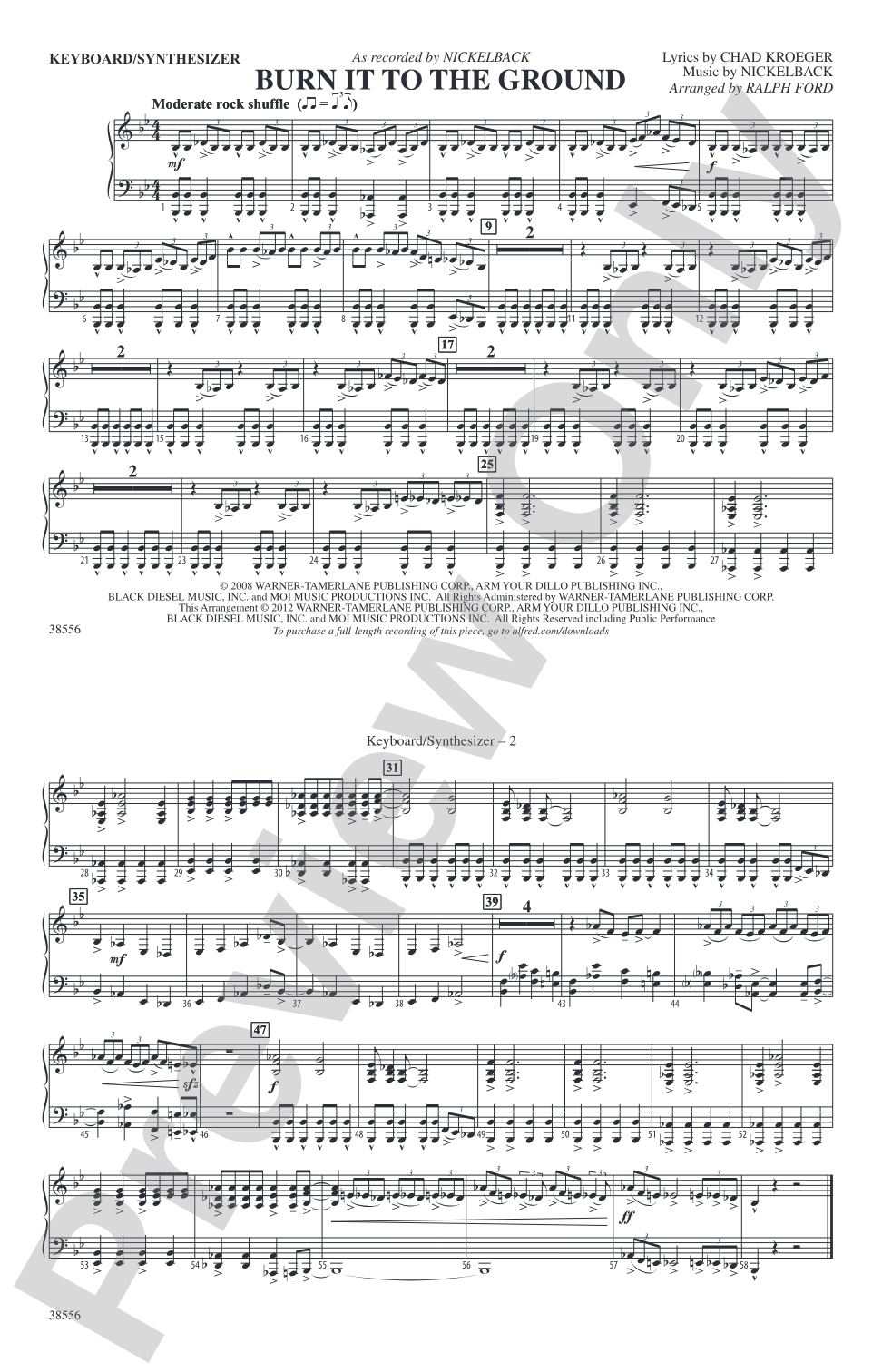 Burn It to the Ground: Keyboard/Synthesizer