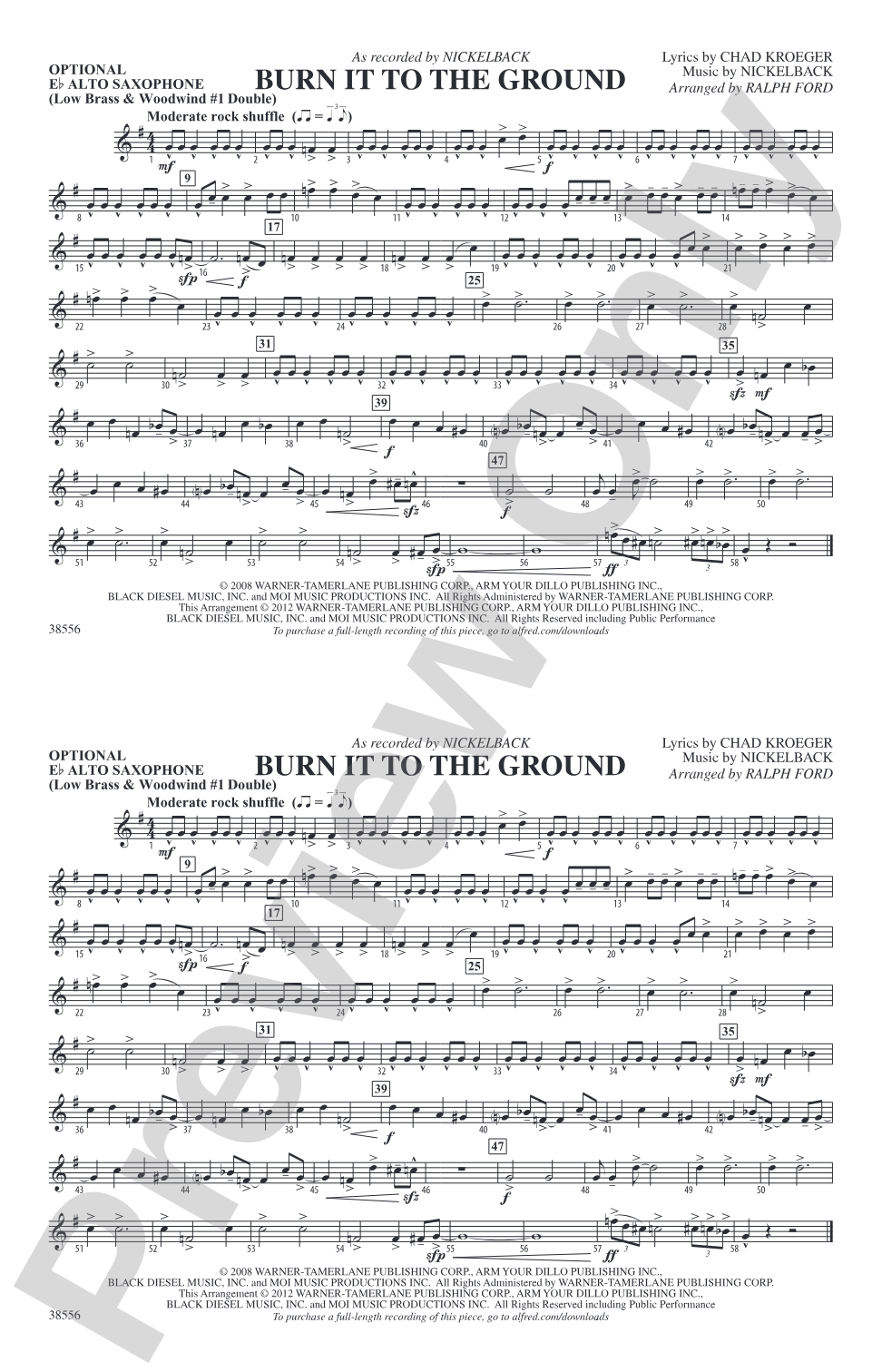 Burn It to the Ground: Optional Alto Sax