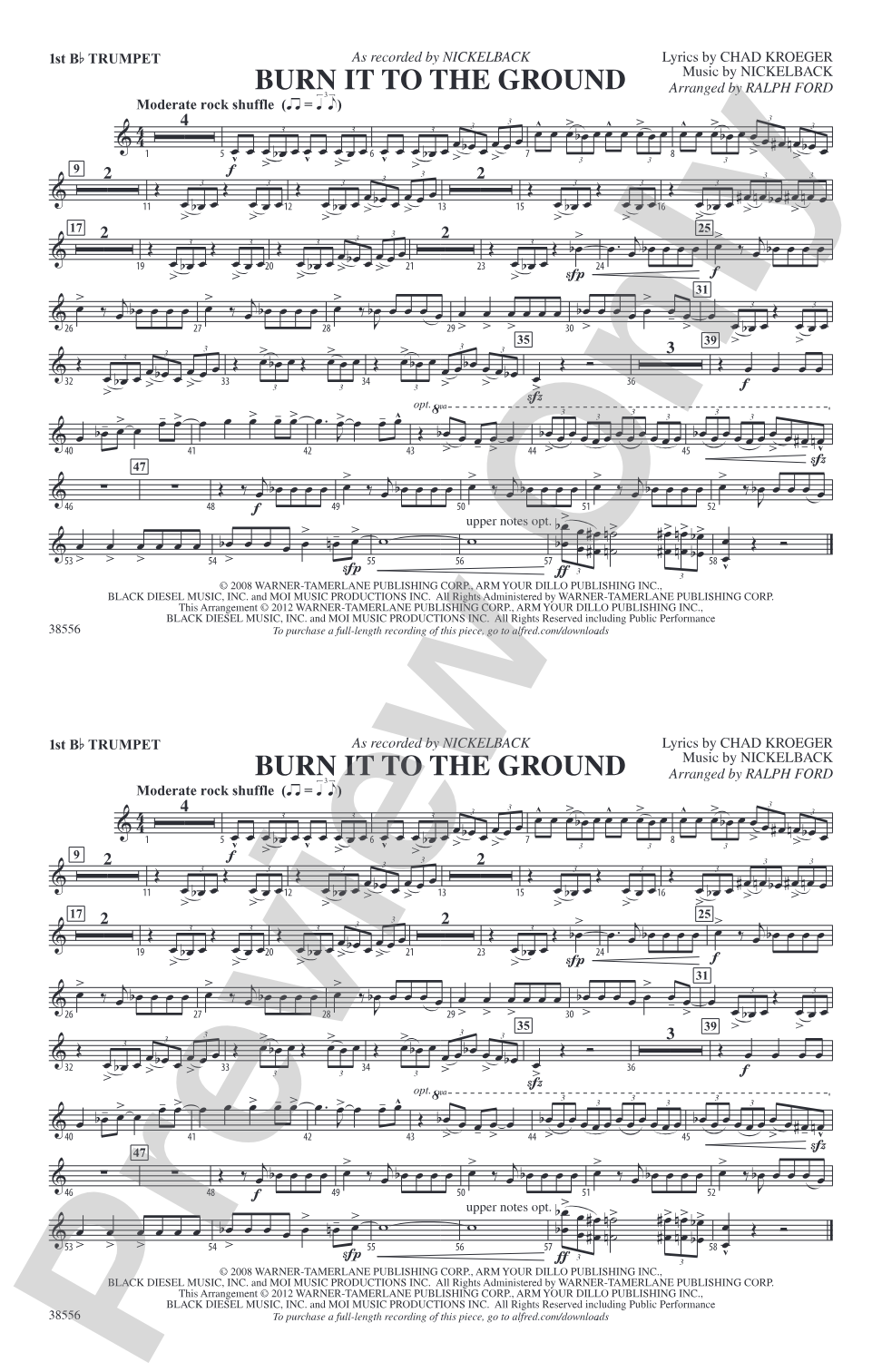 Burn It to the Ground: 1st B-flat Trumpet