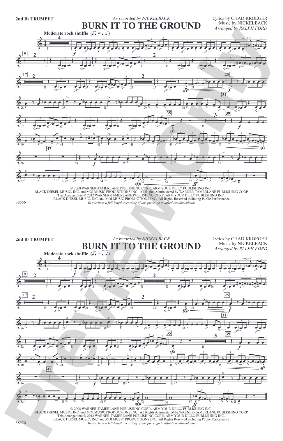 Burn It to the Ground: 2nd B-flat Trumpet