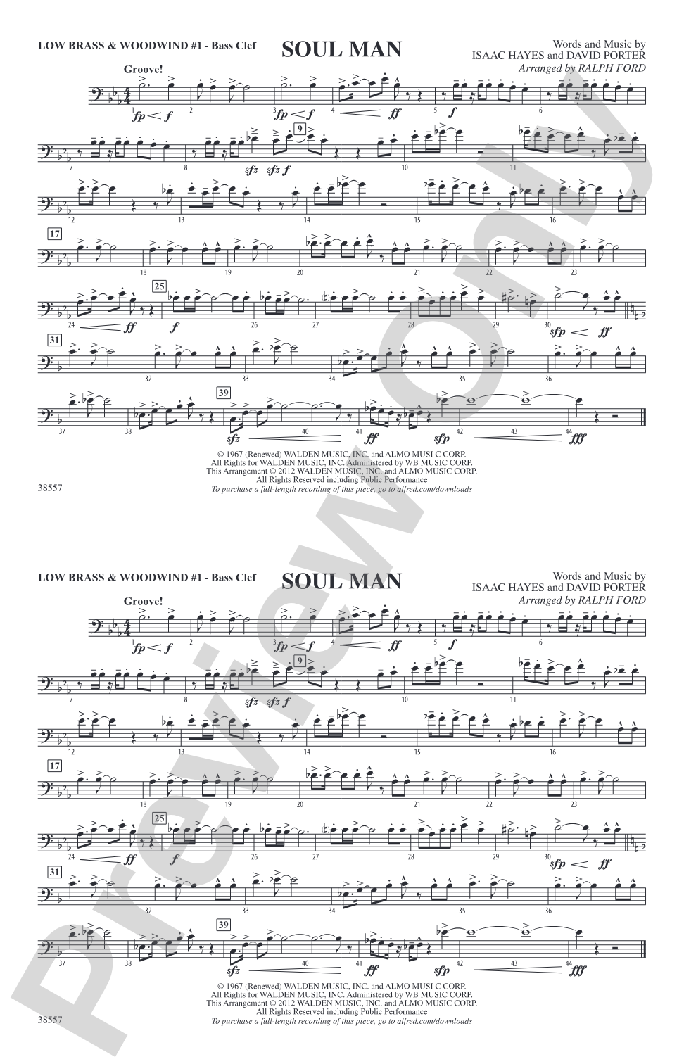 Soul Man: Low Brass & Woodwinds #1 - Bass Clef