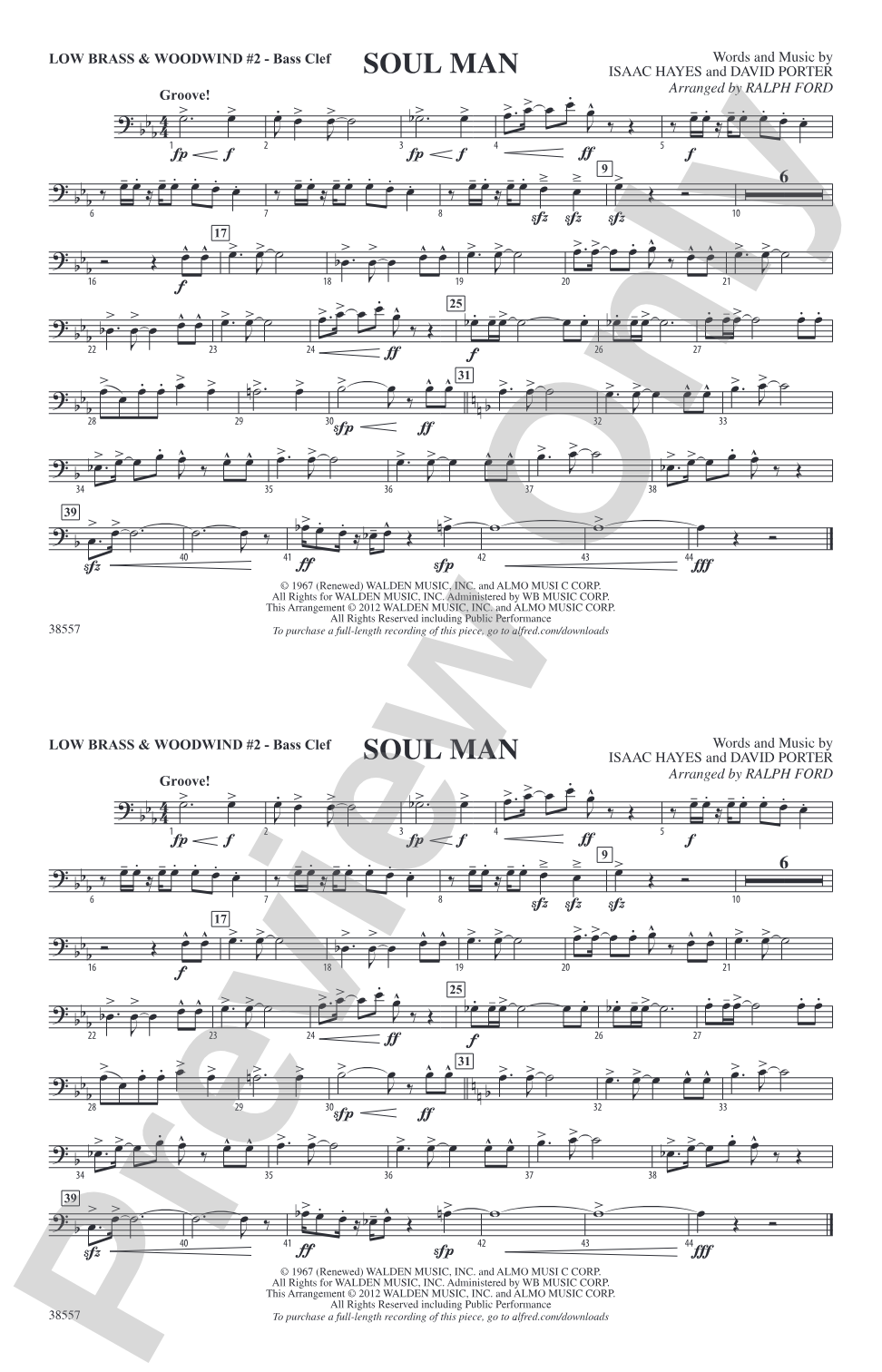 Soul Man: Low Brass & Woodwinds #2 - Bass Clef