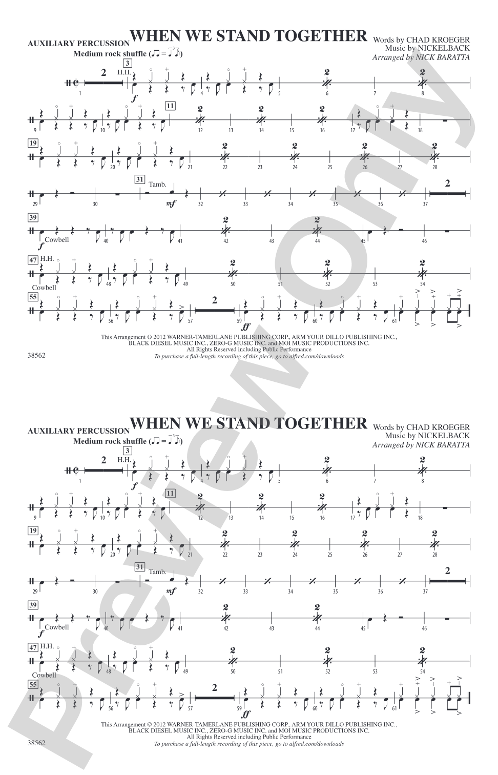 When We Stand Together: Auxiliary Percussion