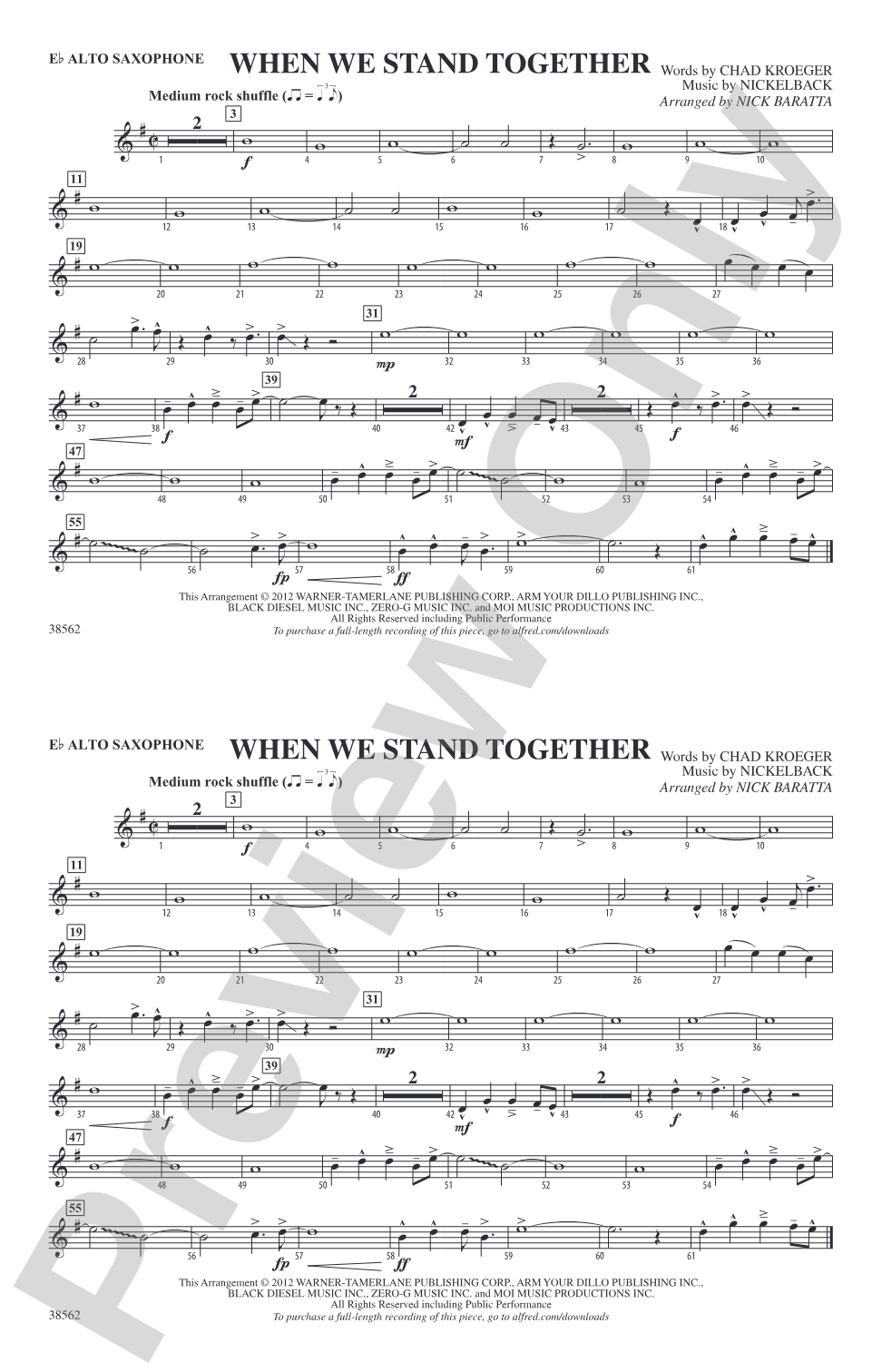 When We Stand Together: E-flat Alto Saxophone