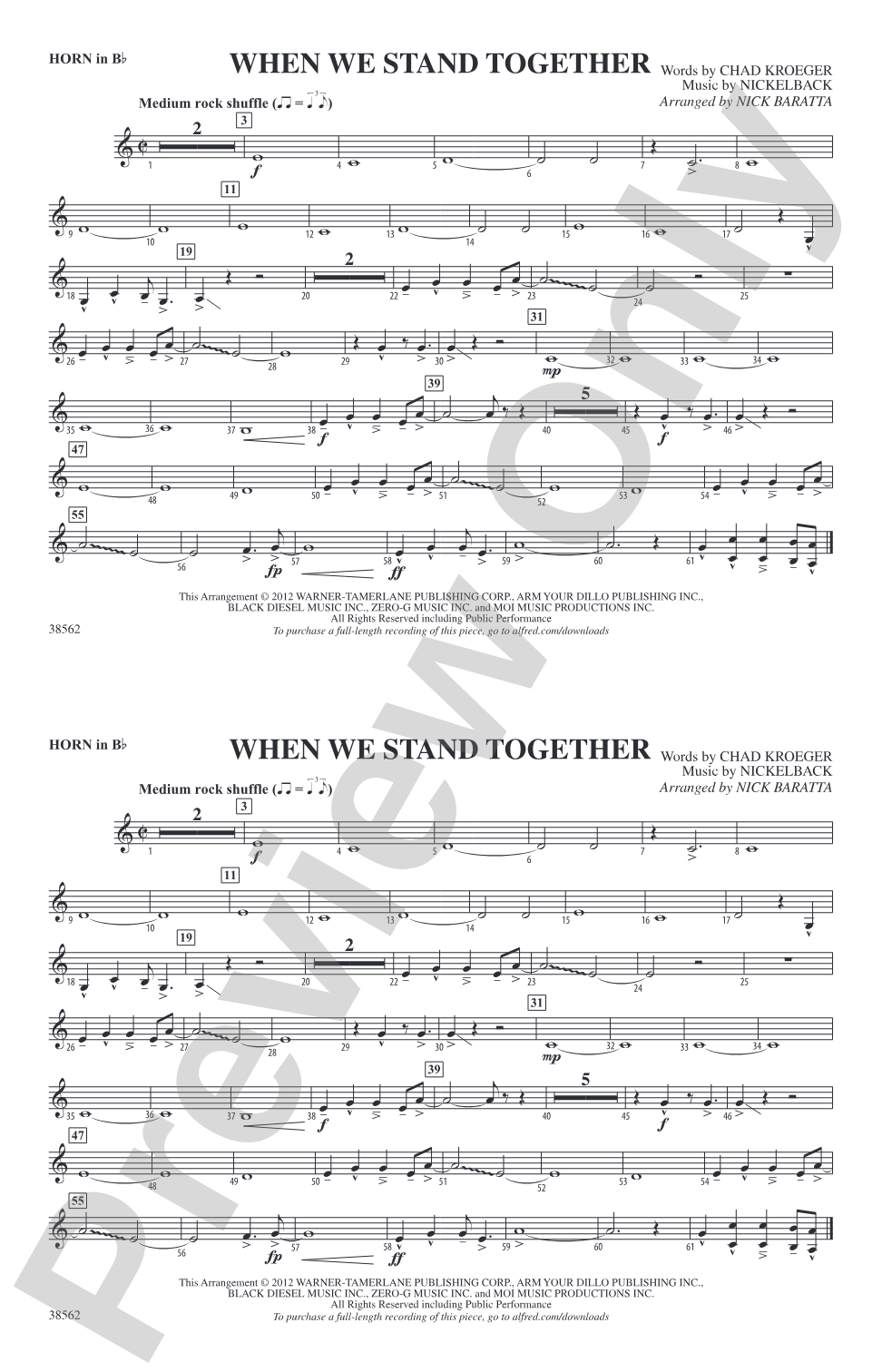 When We Stand Together: Horn in B flat