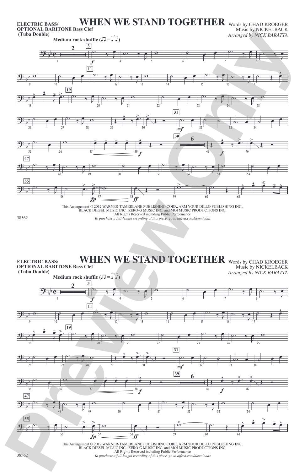 When We Stand Together: Electric Bass