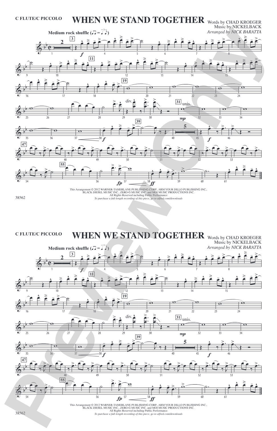 When We Stand Together: Flute