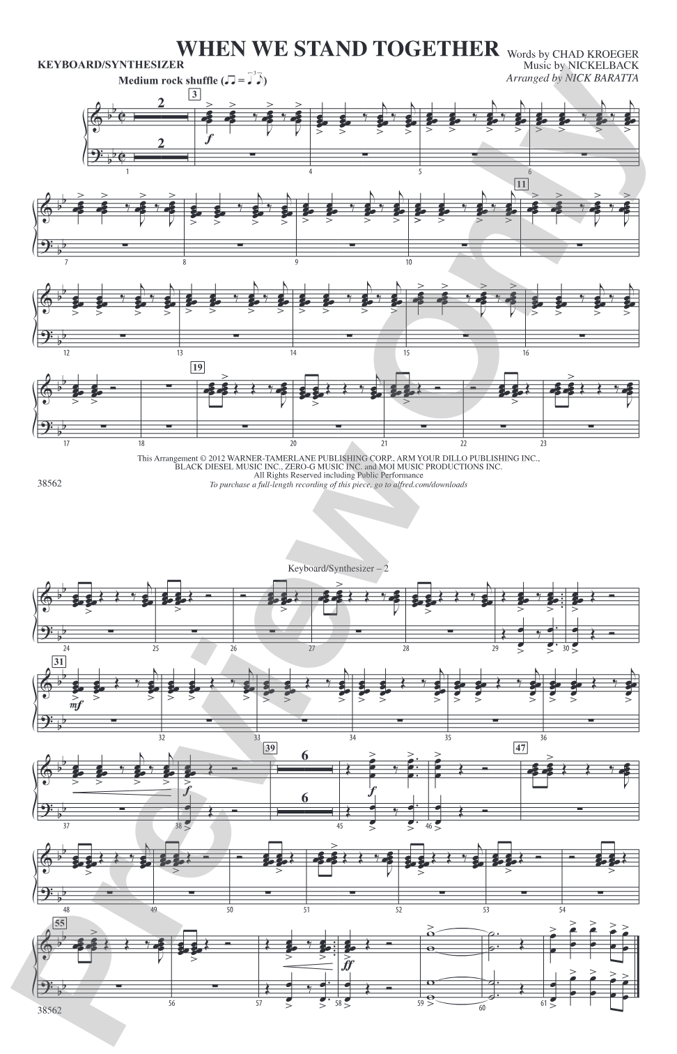 When We Stand Together: Keyboard/Synthesizer