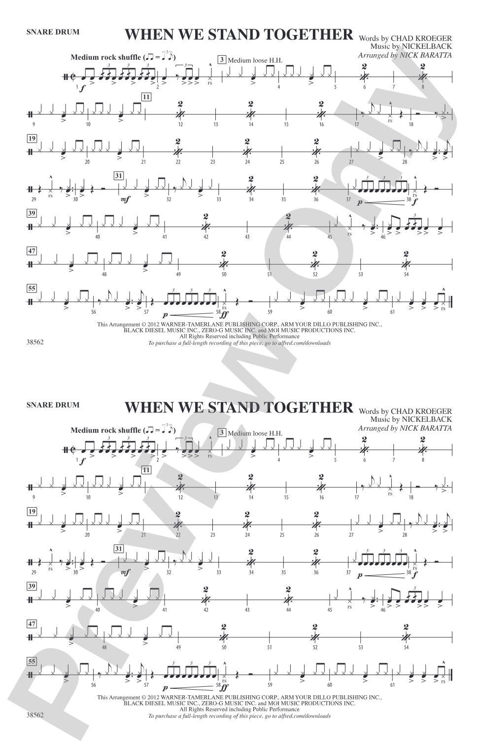 When We Stand Together: Snare Drum