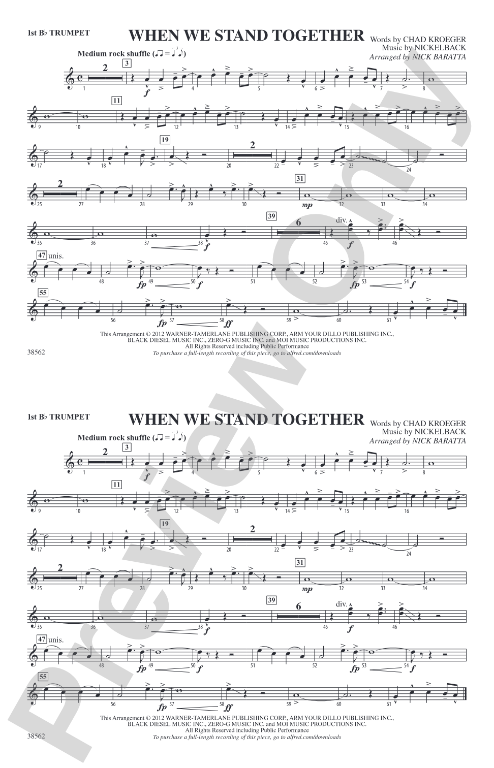 When We Stand Together: 1st B-flat Trumpet