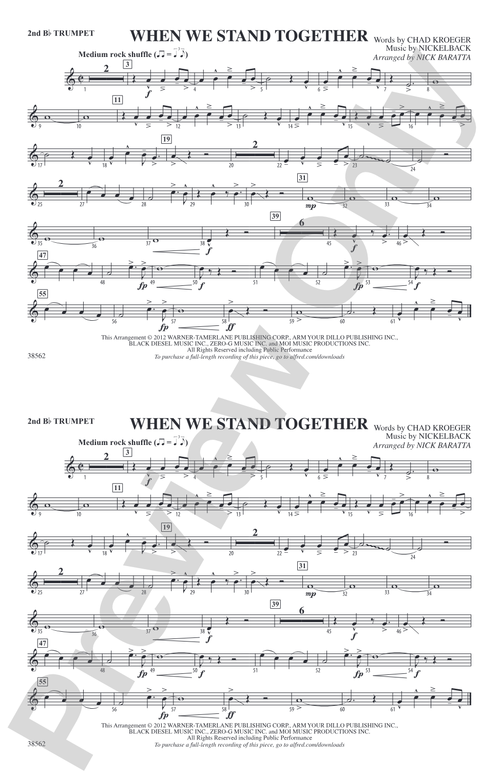 When We Stand Together: 2nd B-flat Trumpet