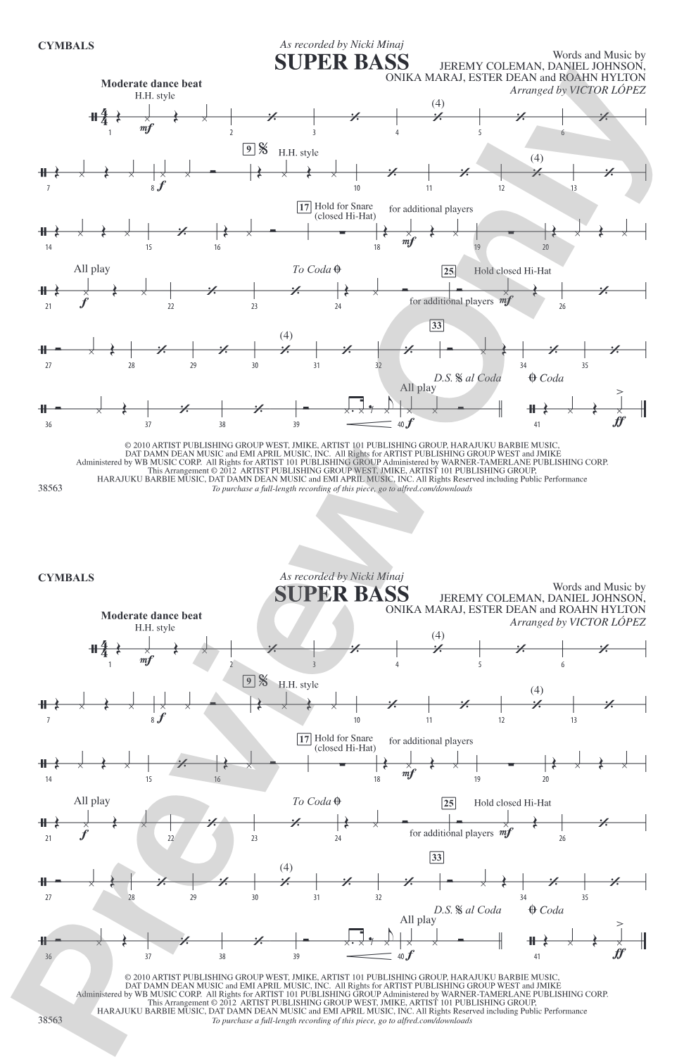 Super Bass: Cymbals