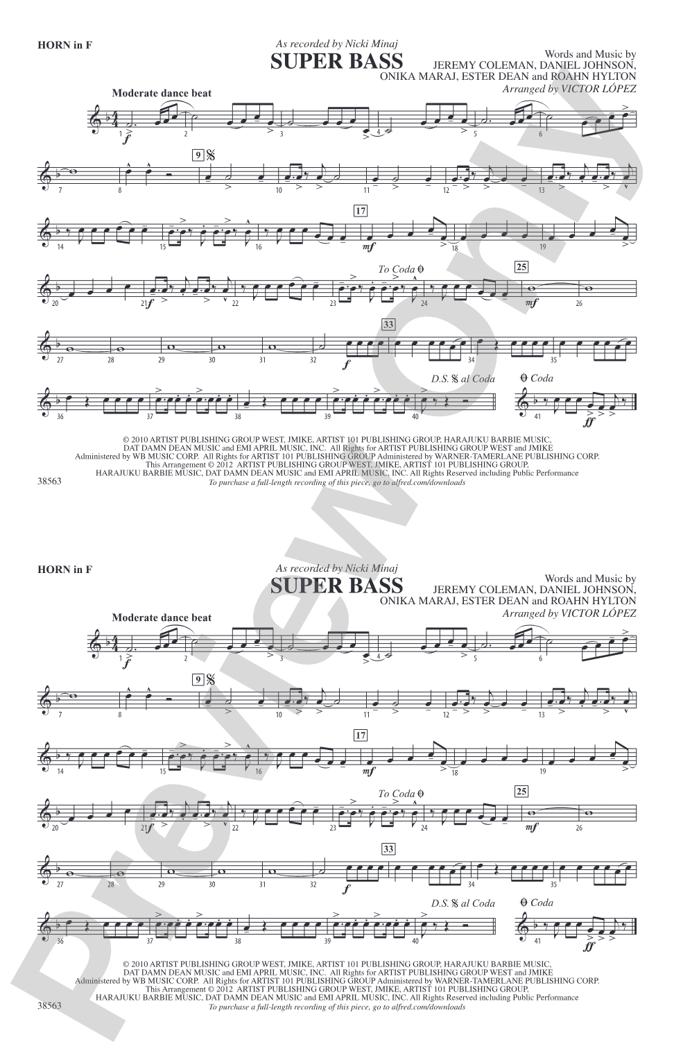 Super Bass: 1st F Horn