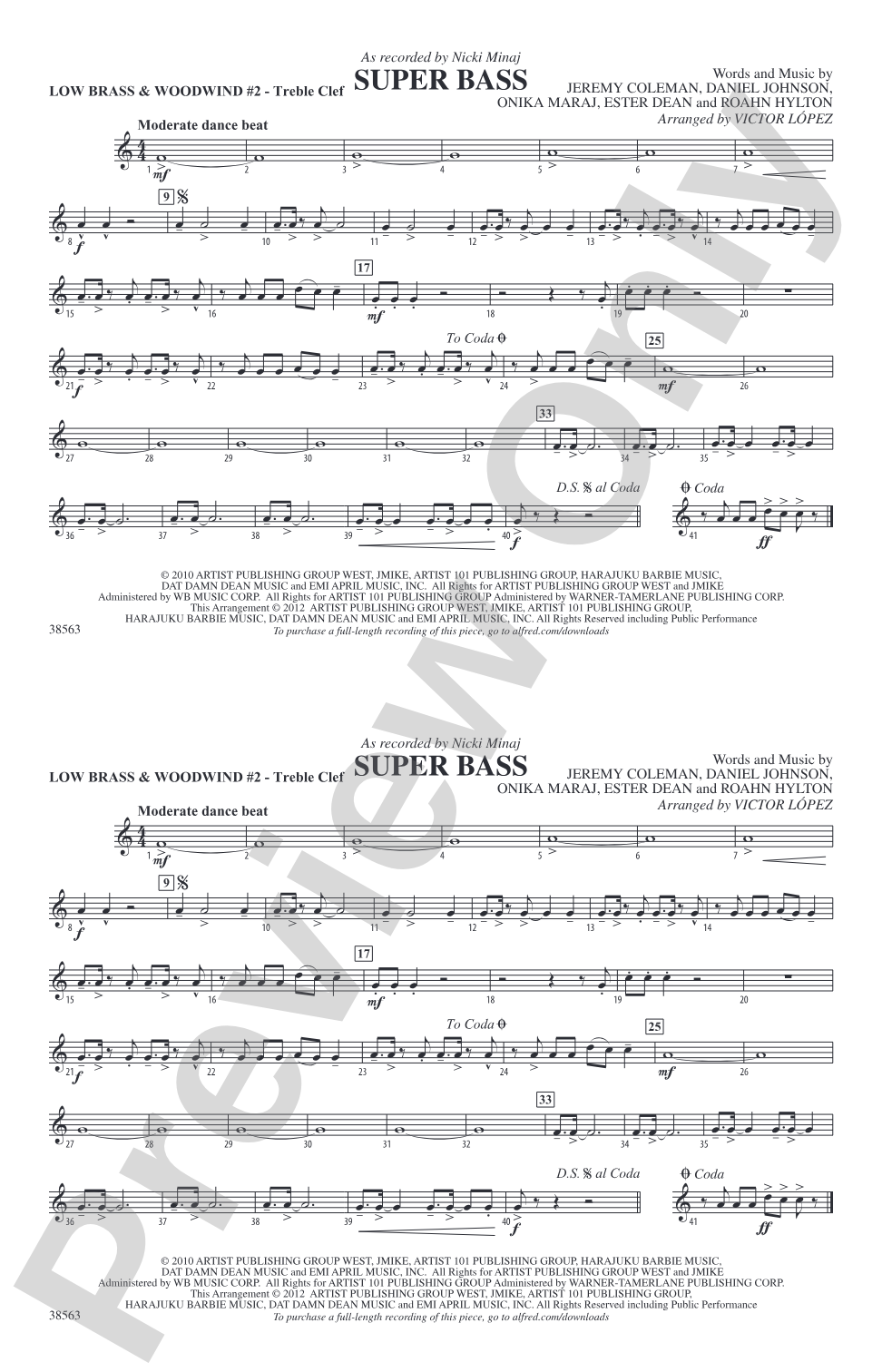 Super Bass: Low Brass & Woodwinds #2 - Treble Clef