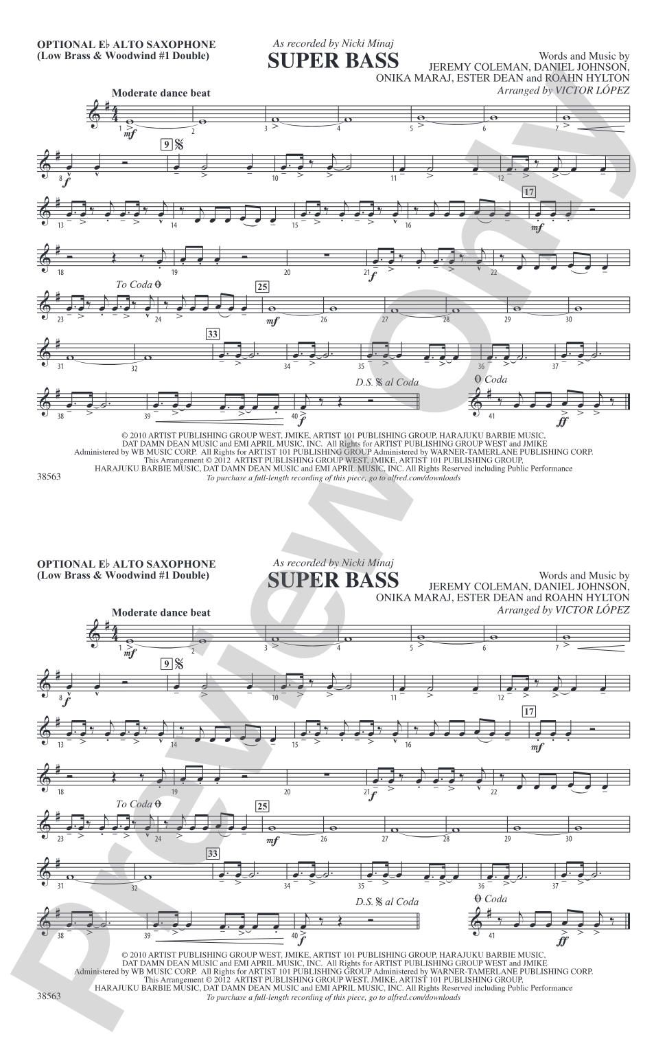 Super Bass: Optional Alto Sax