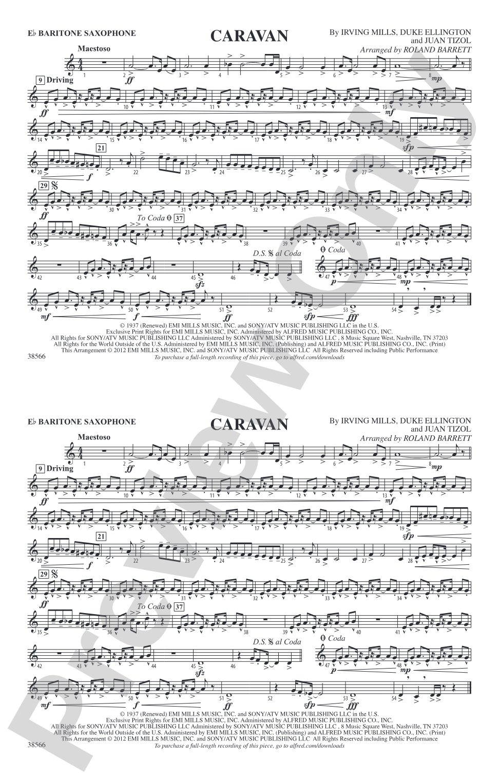 Caravan: E-flat Baritone Saxophone