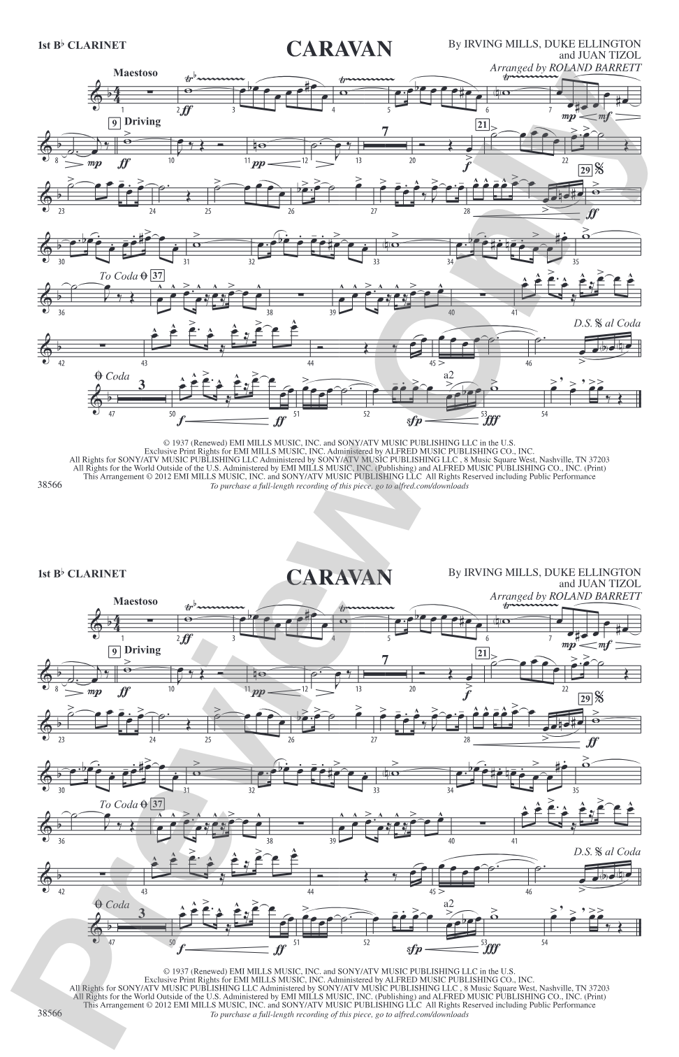 Caravan: 1st B-flat Clarinet