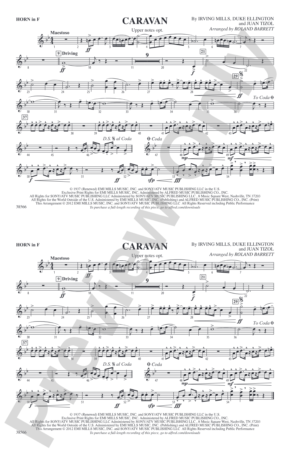 Caravan: 1st F Horn