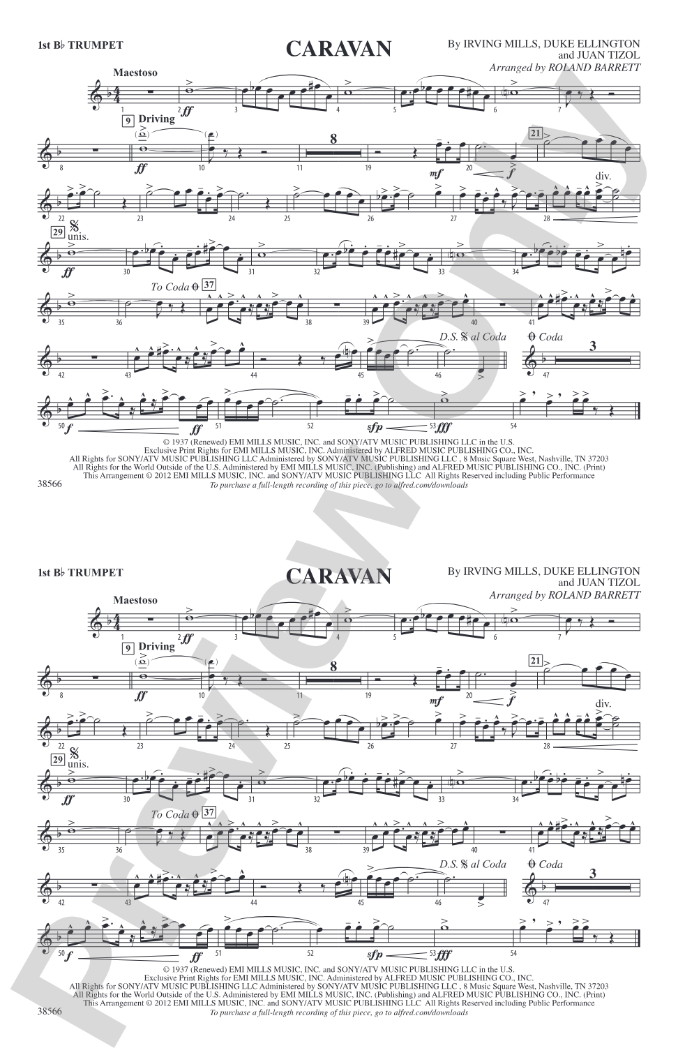 Caravan: 1st B-flat Trumpet
